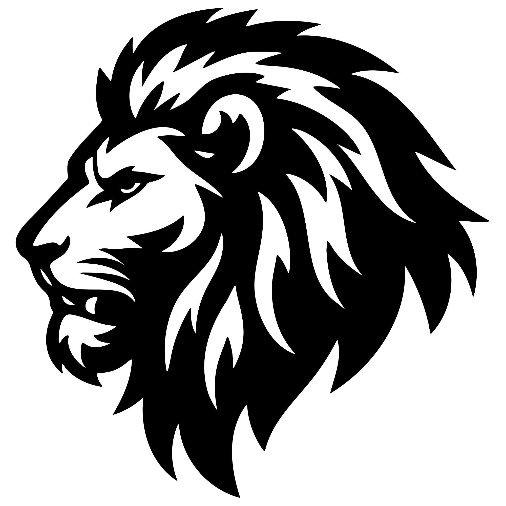 Lion Head DXF File – CNC Cutting Design | AWLION224