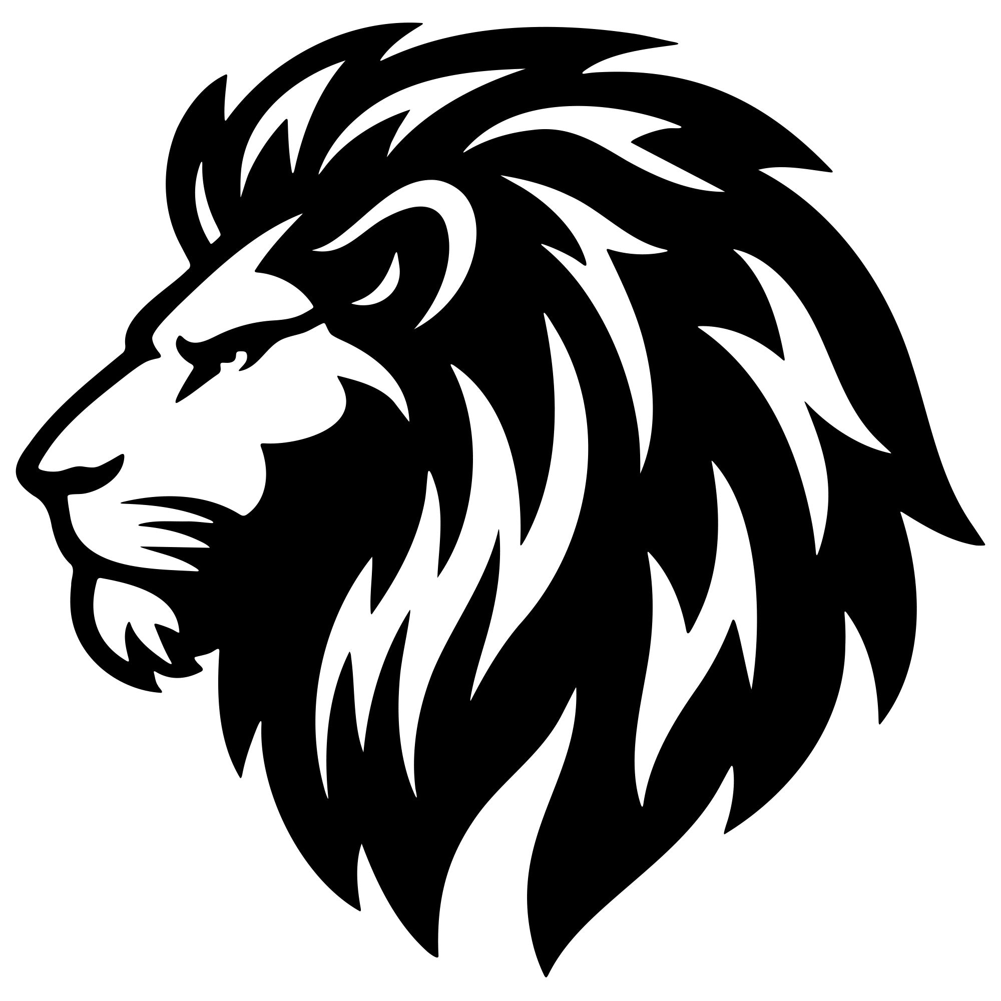 Lion Head DXF File – CNC Cutting Design | AWLION227