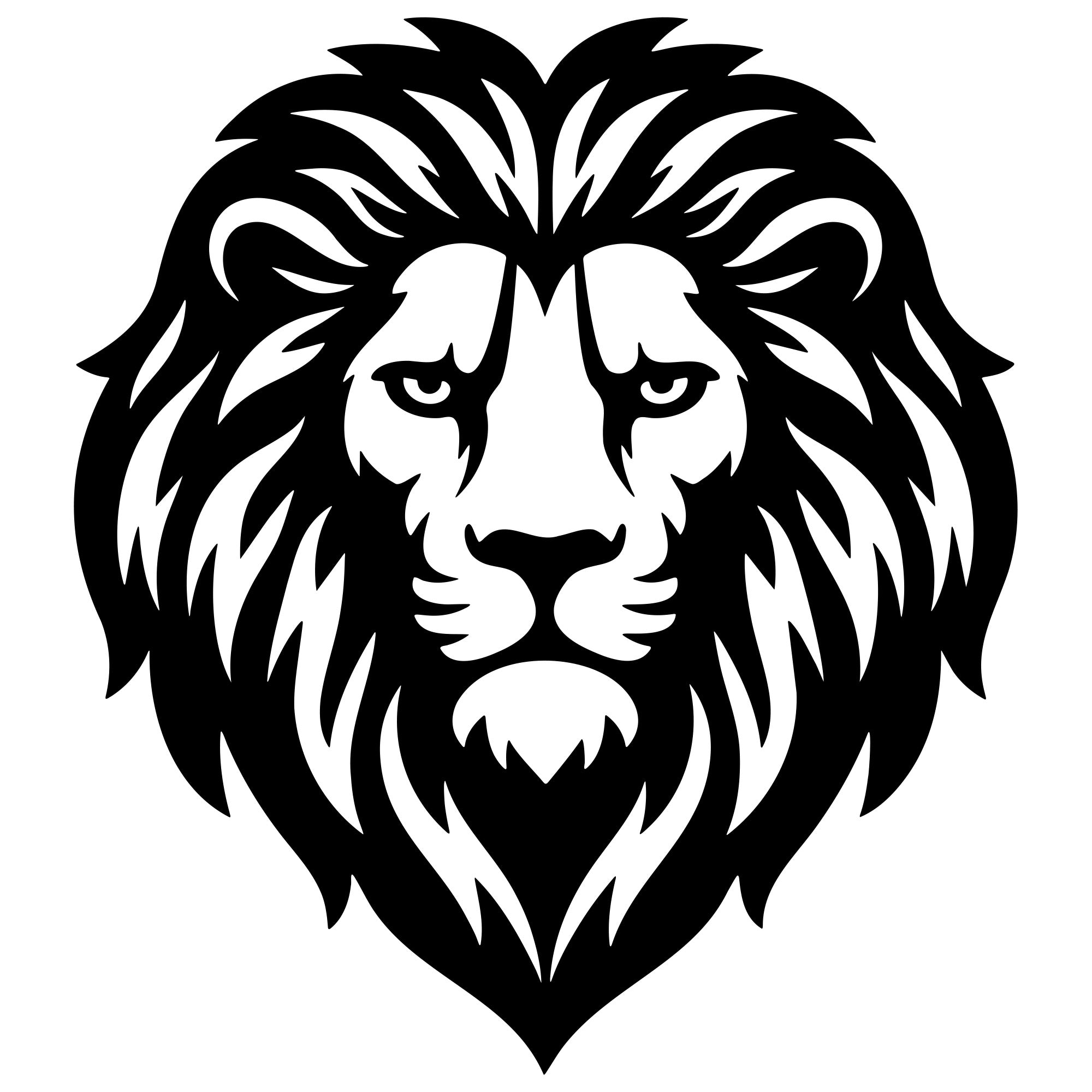 Lion Head DXF File – CNC Cutting Design | AWLION228