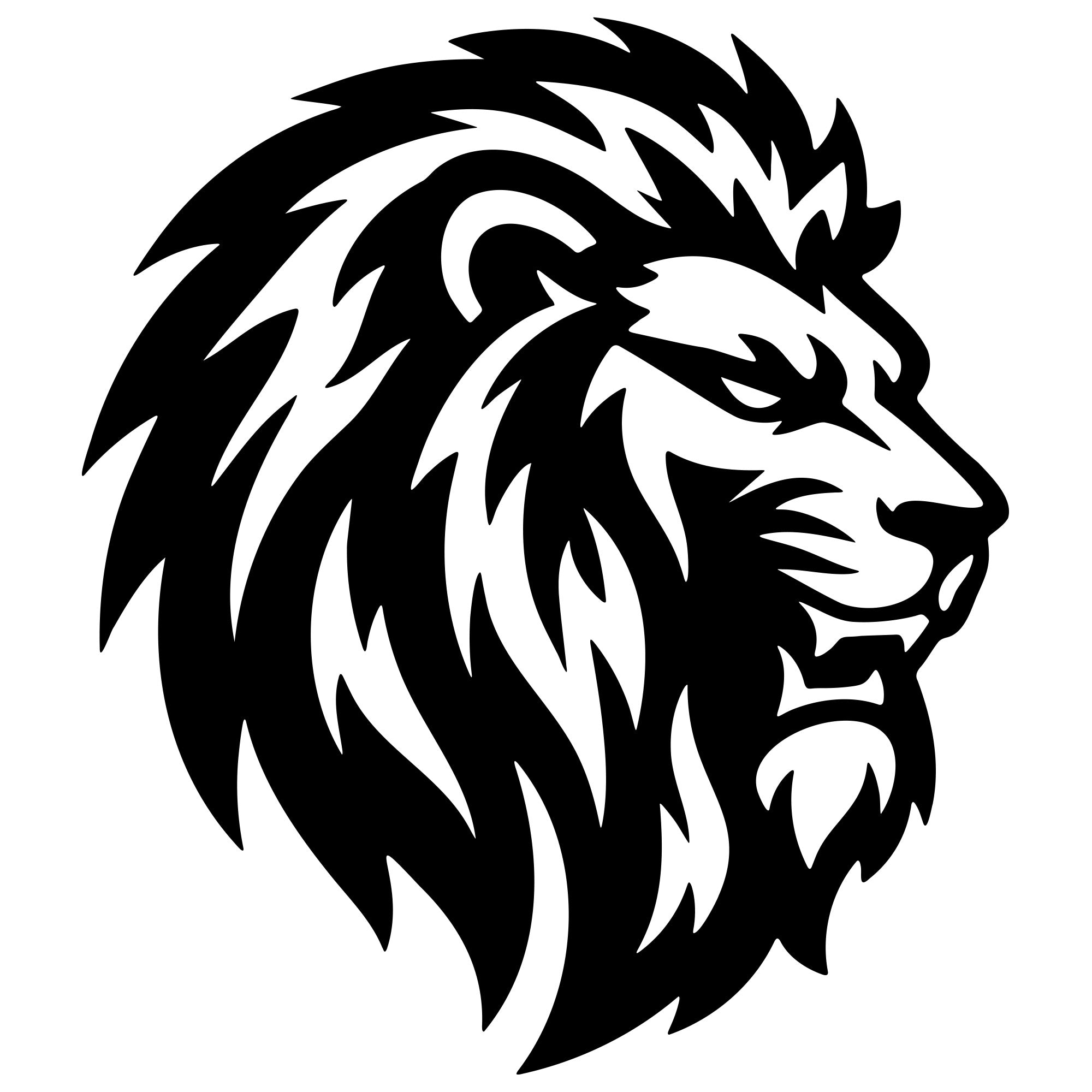 Lion Head DXF File – CNC Cutting Design | AWLION229