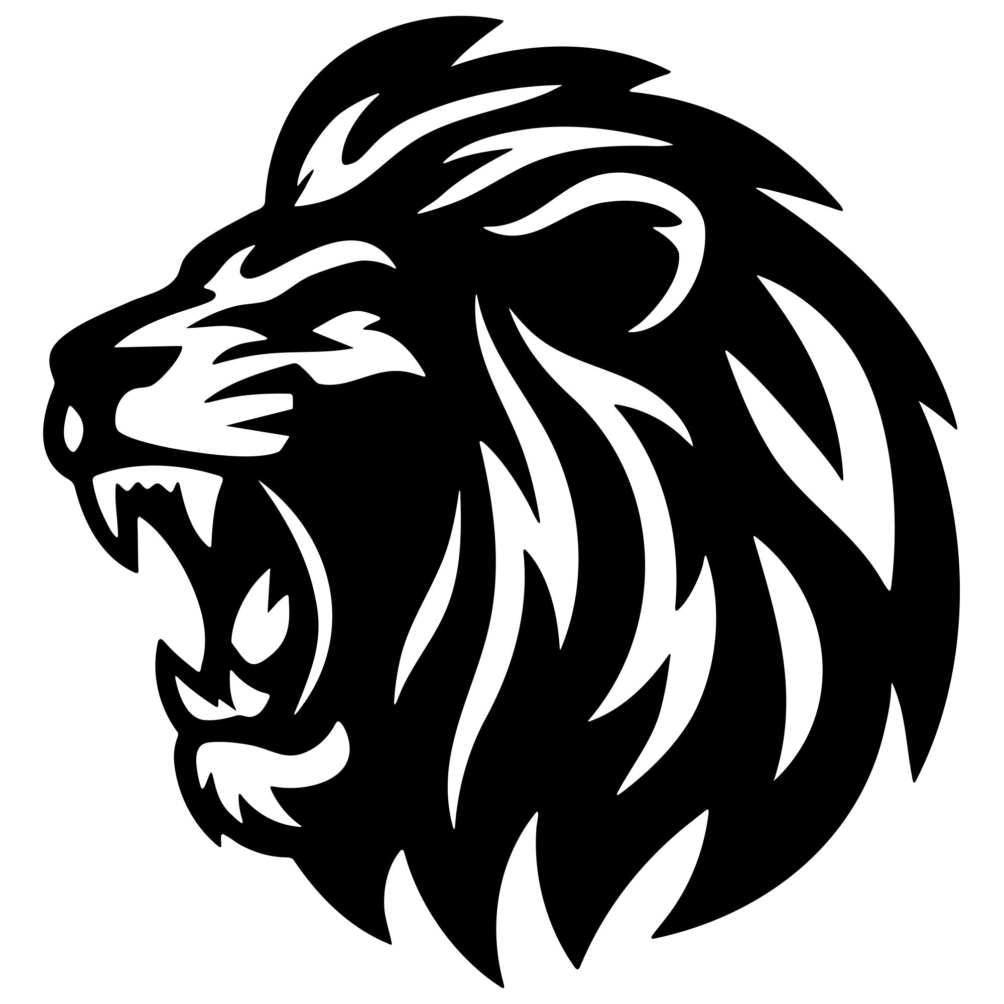 Lion Head DXF File – CNC Cutting Design | AWLION230
