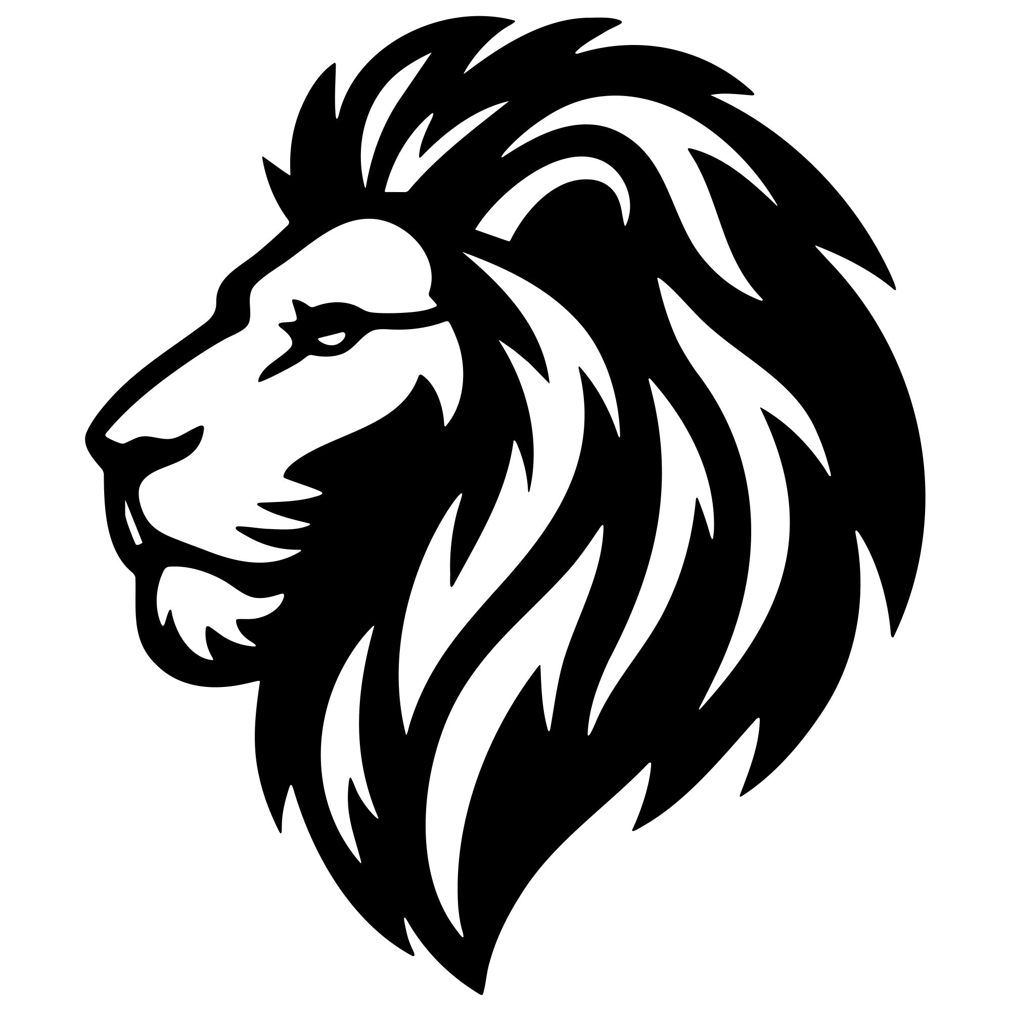 Lion Head DXF File – CNC Cutting Design | AWLION232