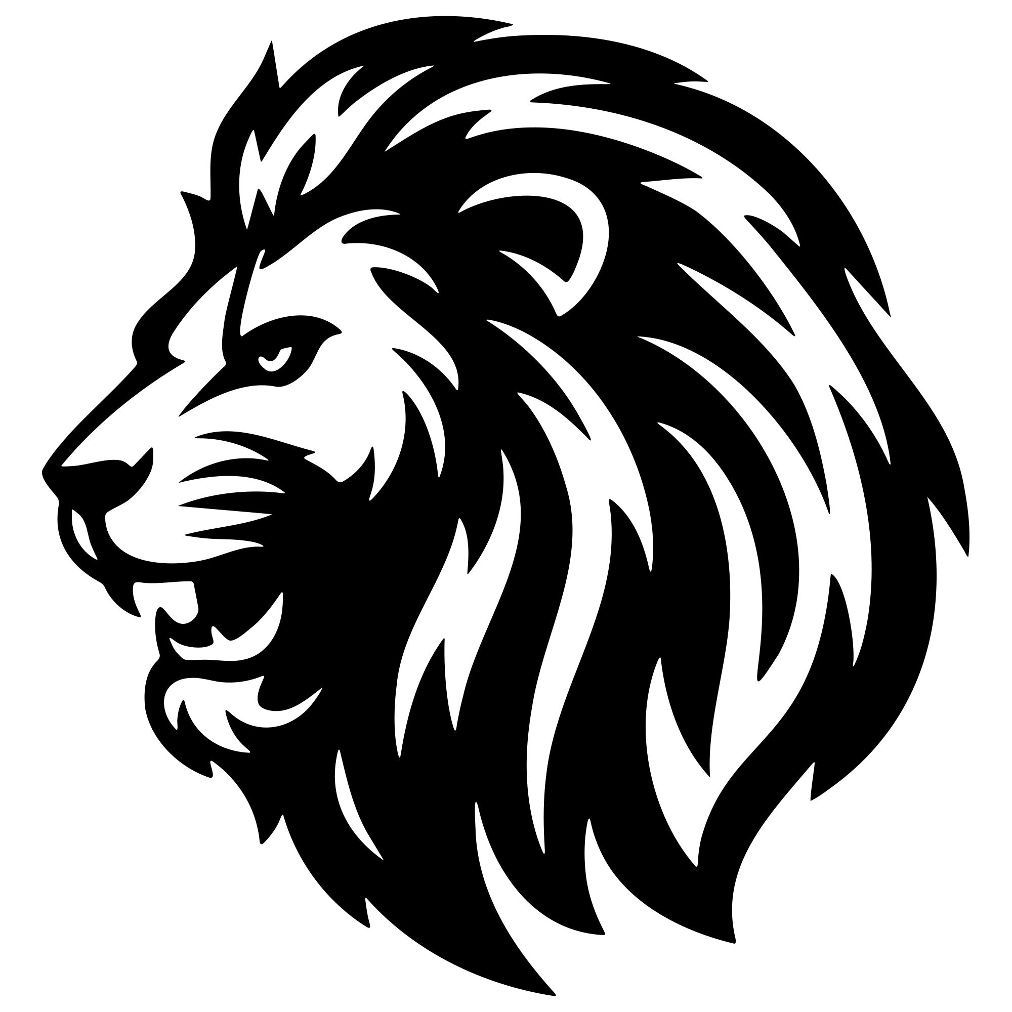 Lion Head DXF File – CNC Cutting Design | AWLION236