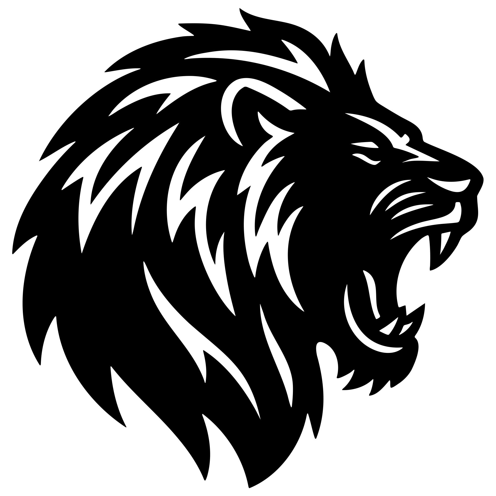 Lion Head DXF File – CNC Cutting Design | AWLION237