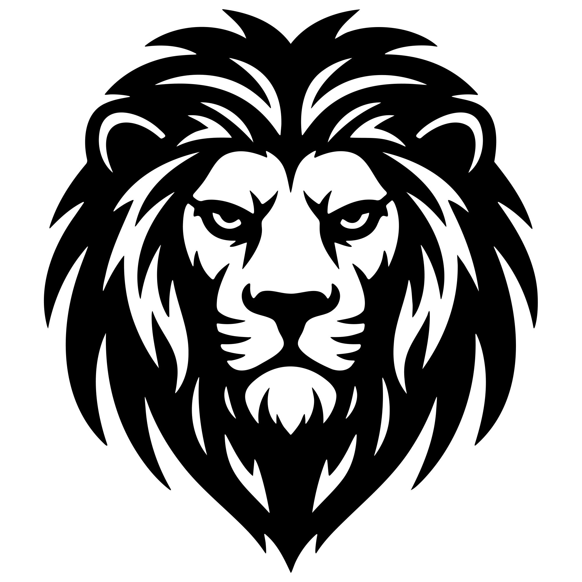 Lion Head DXF File – CNC Cutting Design | AWLION238