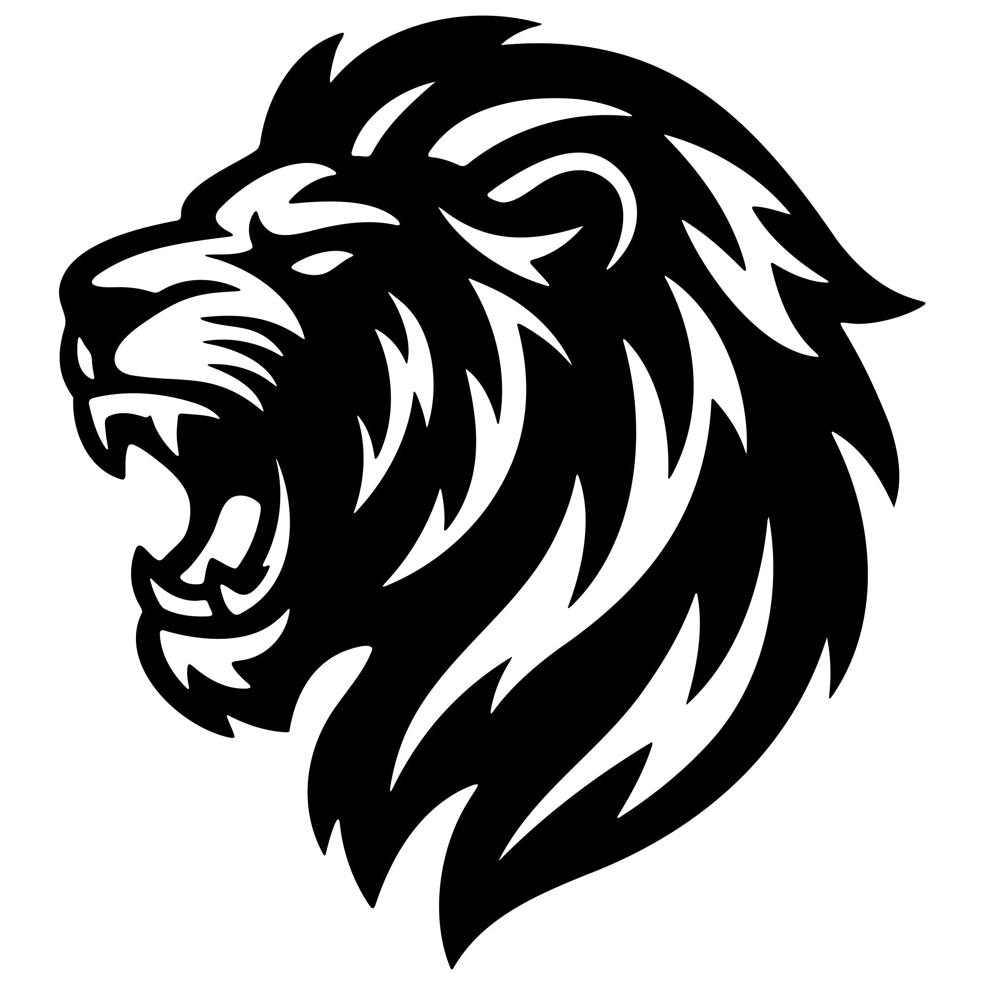 Lion Head DXF File – CNC Cutting Design | AWLION241