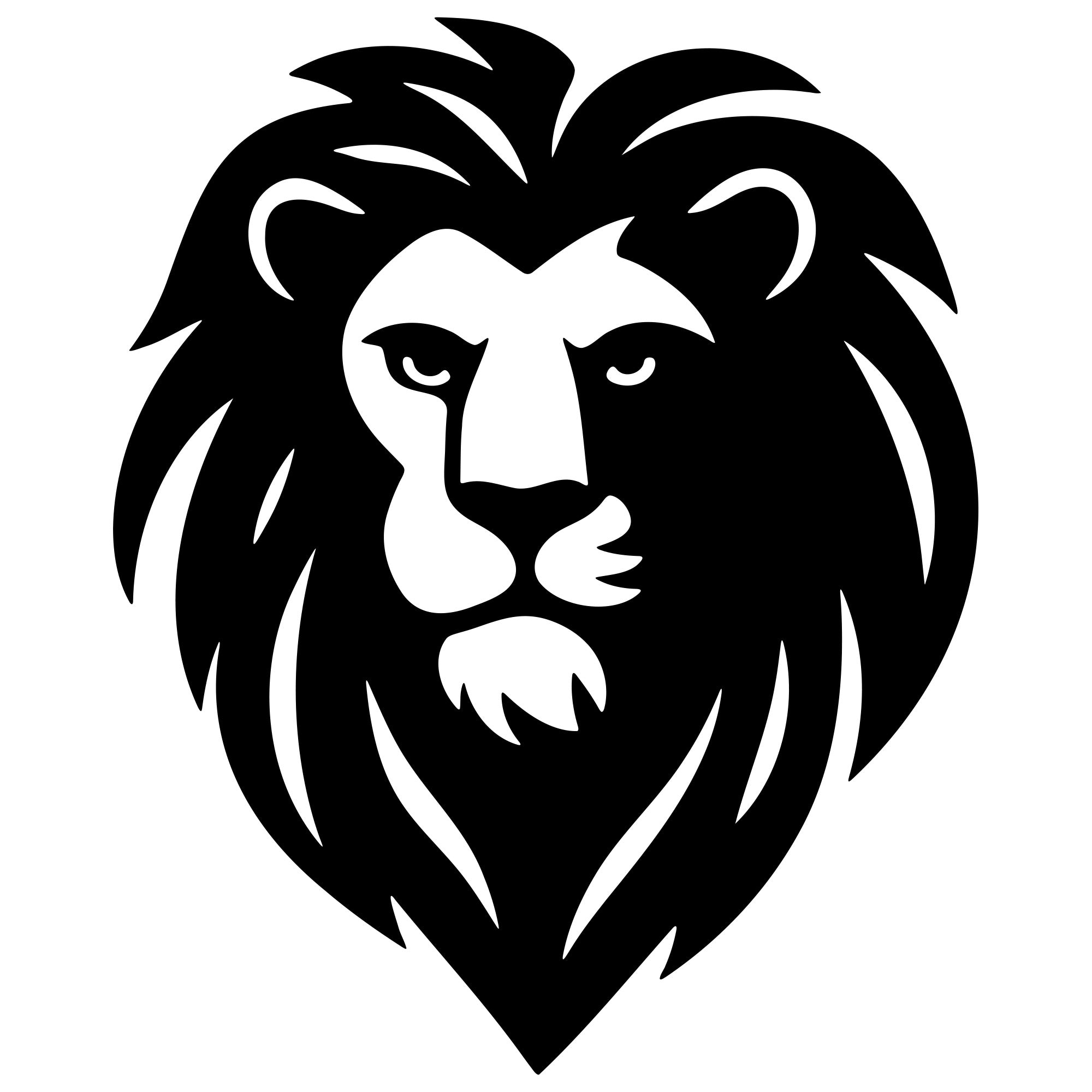 Lion Head DXF File – CNC Cutting Design | AWLION243