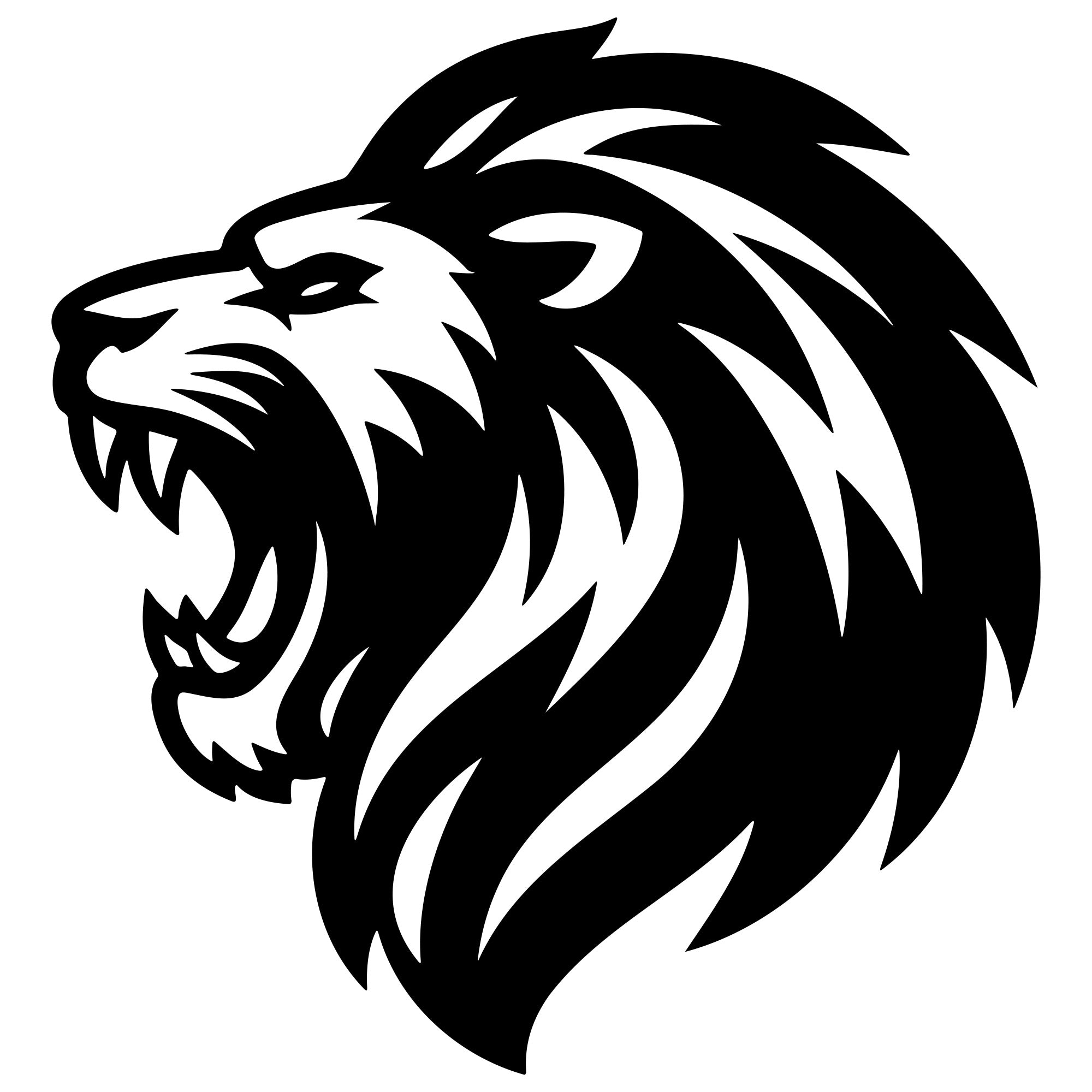 Lion Head DXF File – CNC Cutting Design | AWLION246