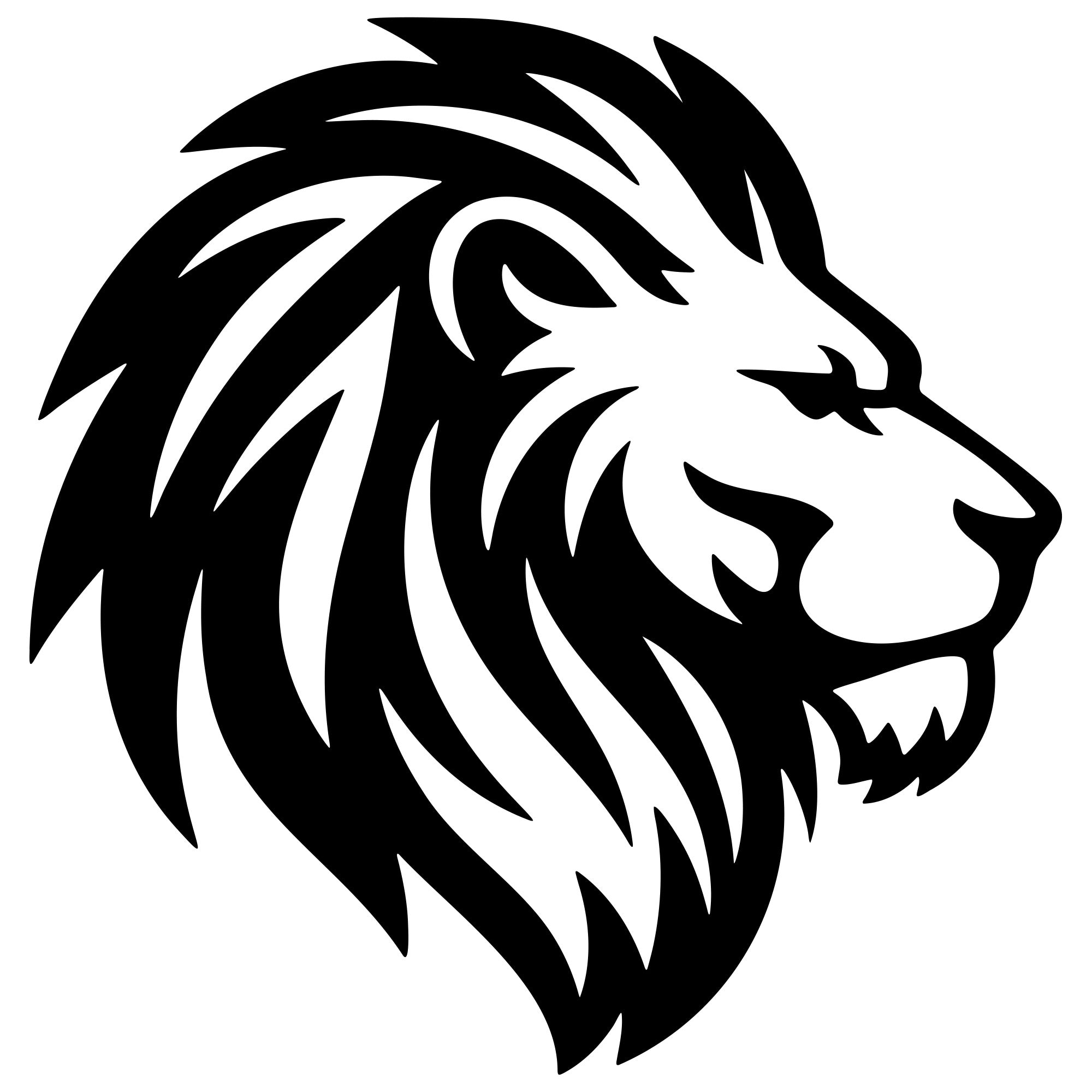 Lion Head DXF File – CNC Cutting Design | AWLION725