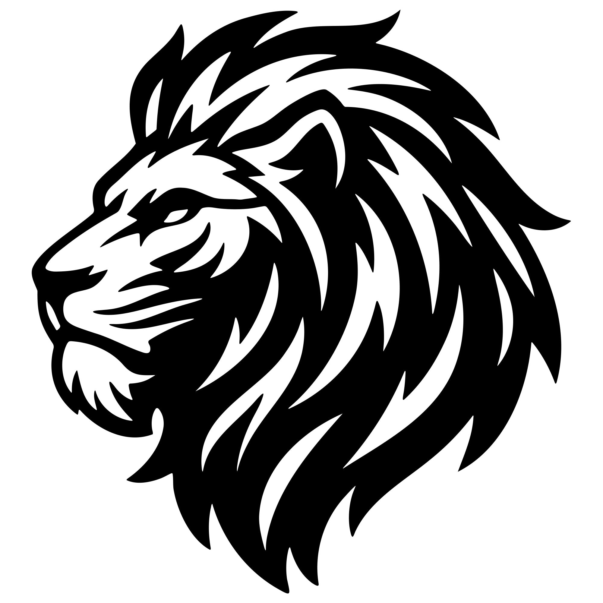 Lion Head DXF File – CNC Cutting Design | AWLION726