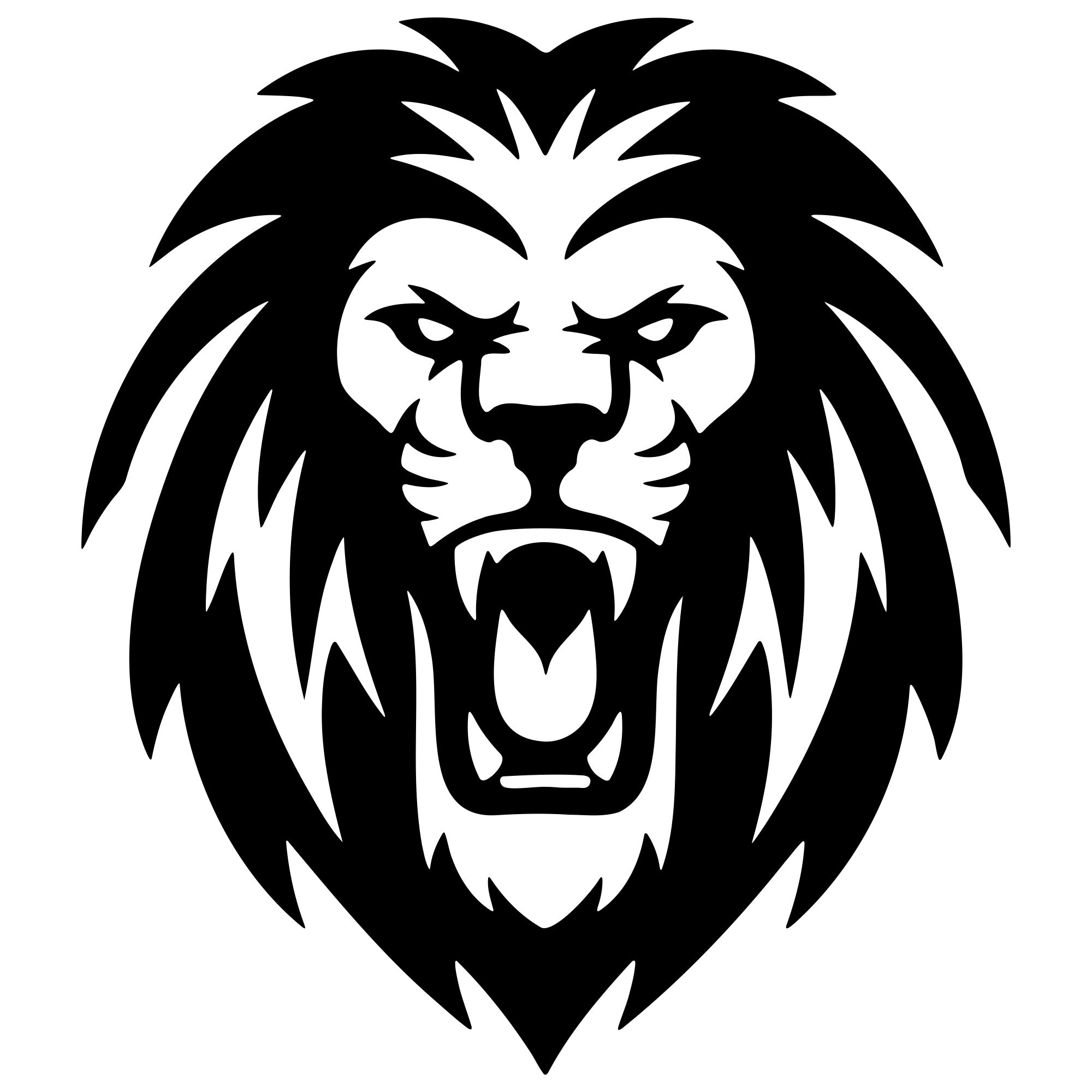 Lion Head DXF File – CNC Cutting Design | AWLION727