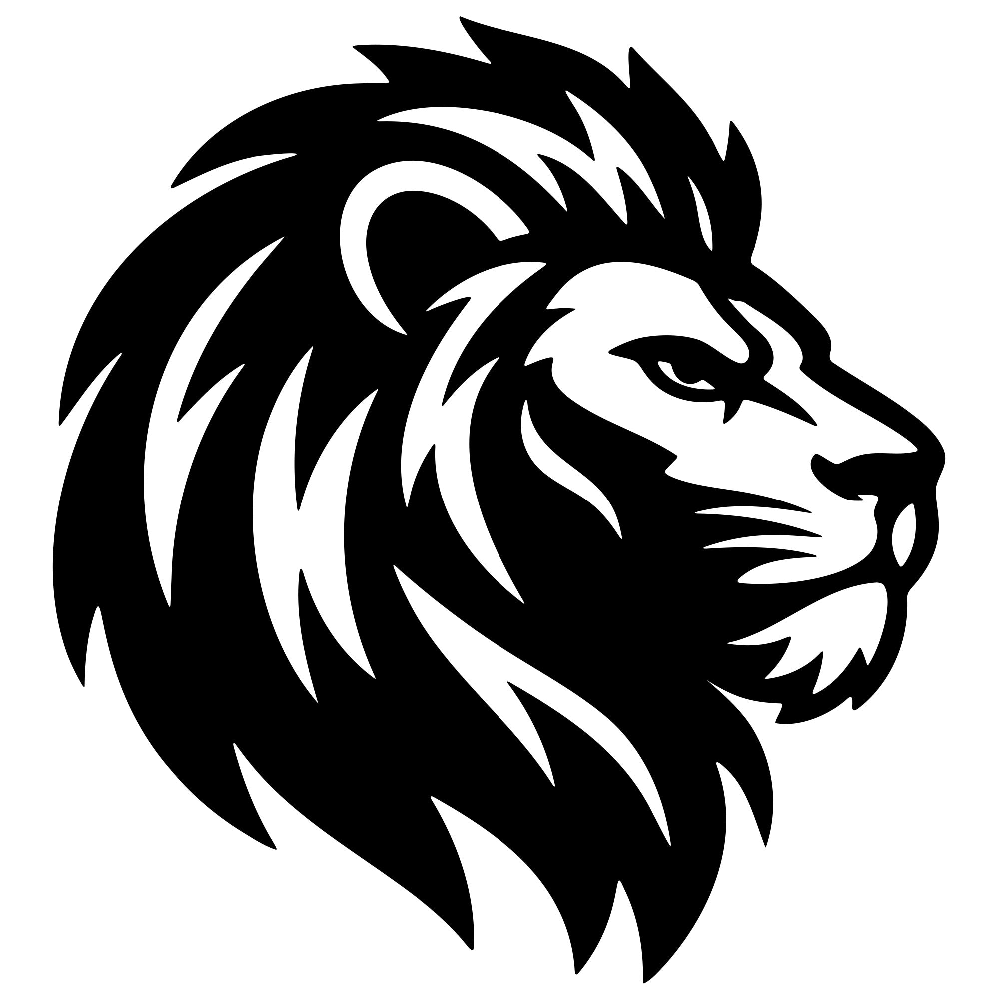 Lion Head DXF File – CNC Cutting Design | AWLION728