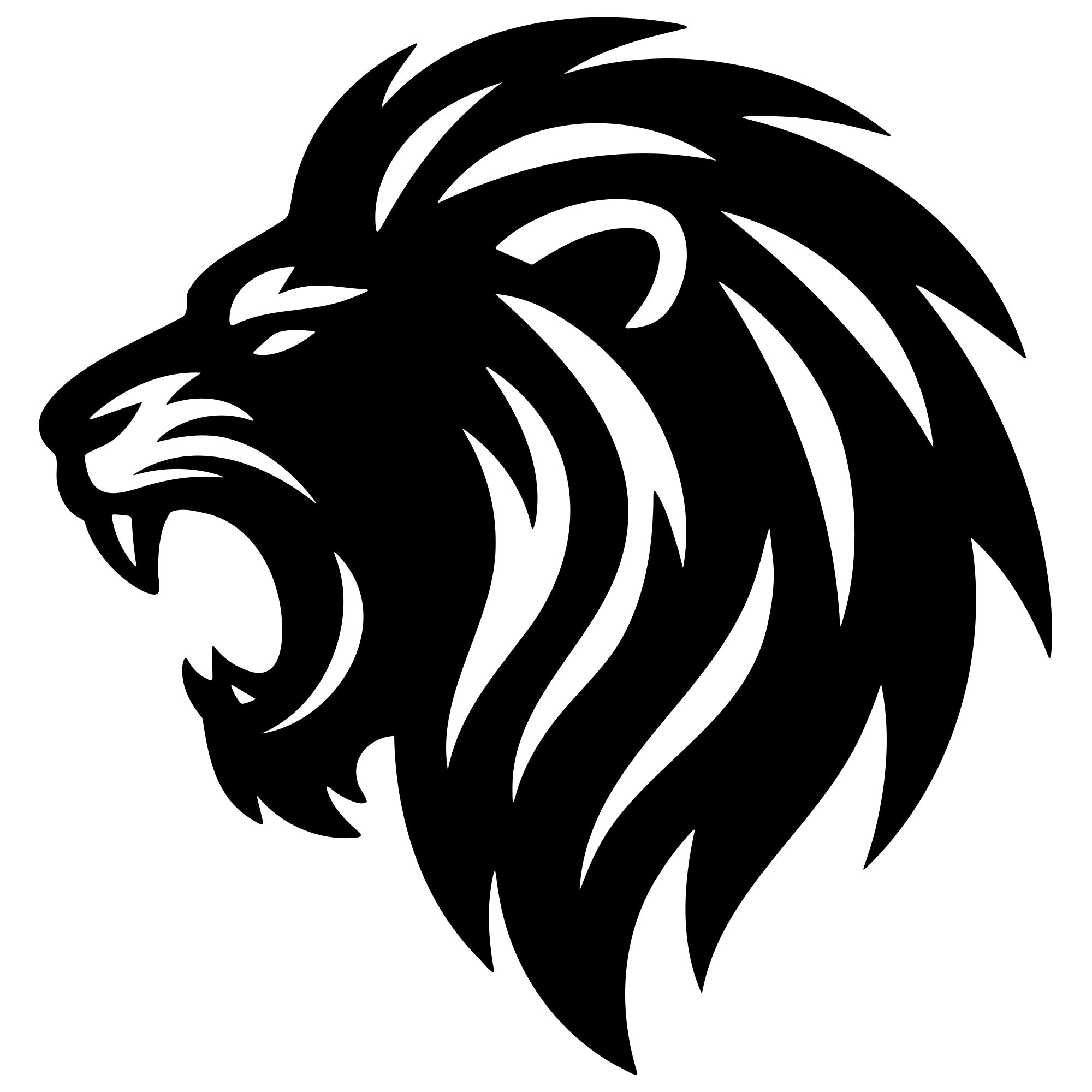 Lion Head DXF File – CNC Cutting Design | AWLION729