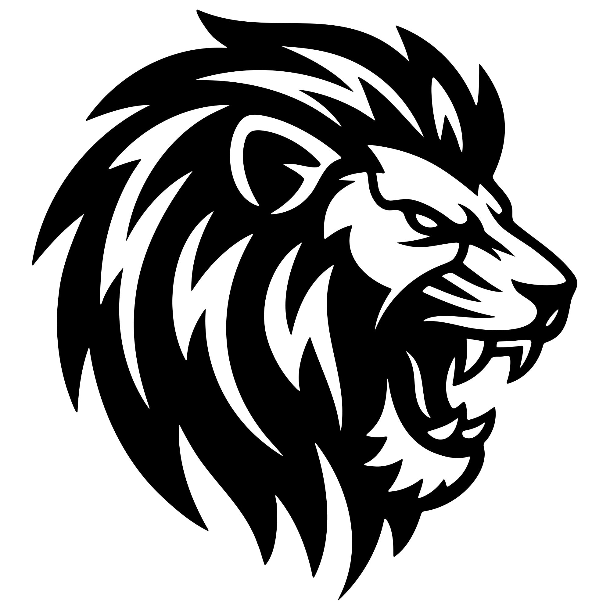 Lion Head DXF File – CNC Cutting Design | AWLION733
