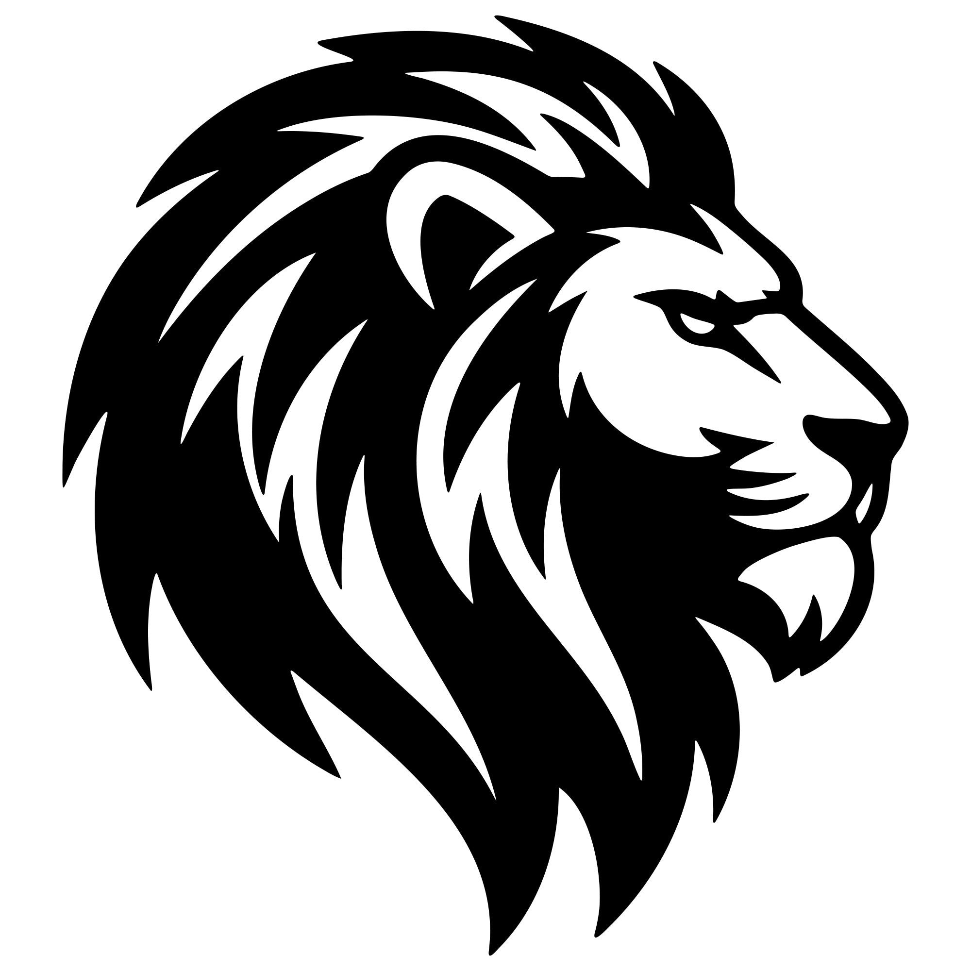 Lion Head DXF File – CNC Cutting Design | AWLION735