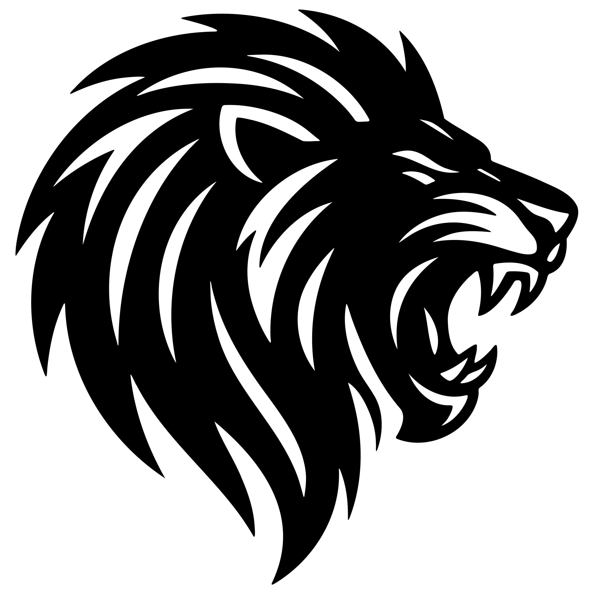 Lion Head DXF File – CNC Cutting Design | AWLION736