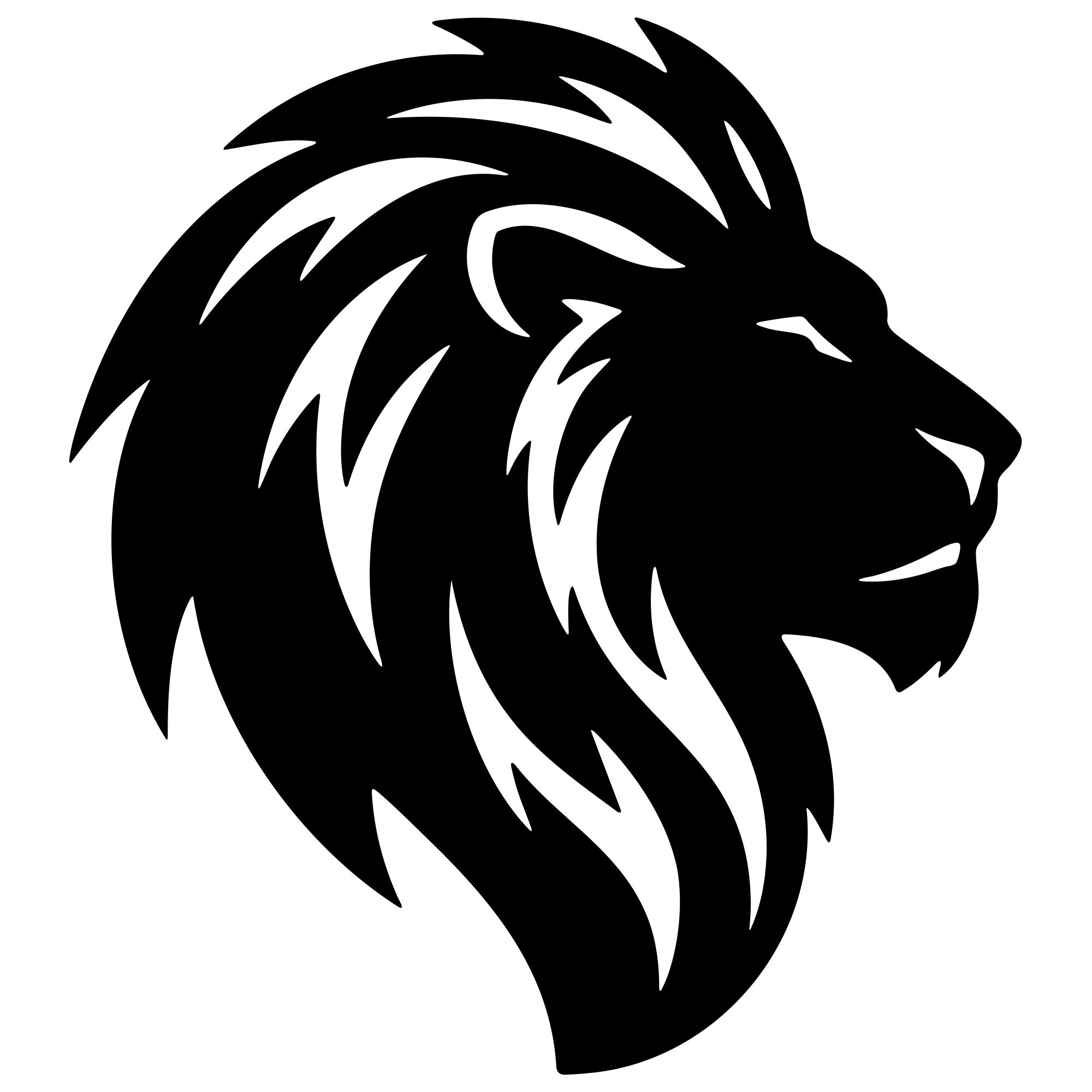 Lion Head DXF File – CNC Cutting Design | AWLION738