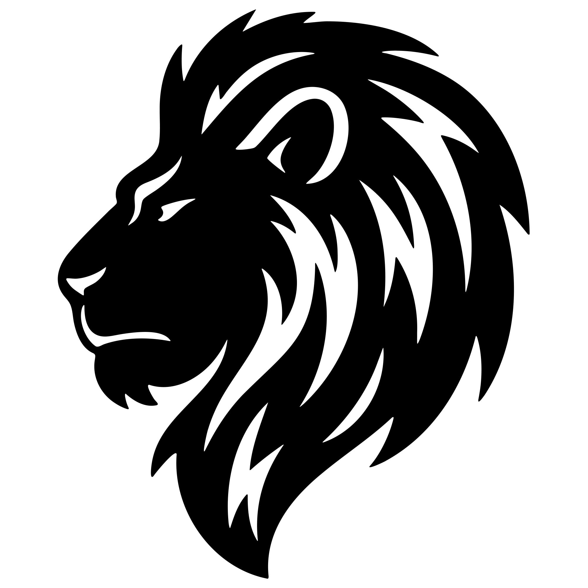 Lion Head DXF File – CNC Cutting Design | AWLION739