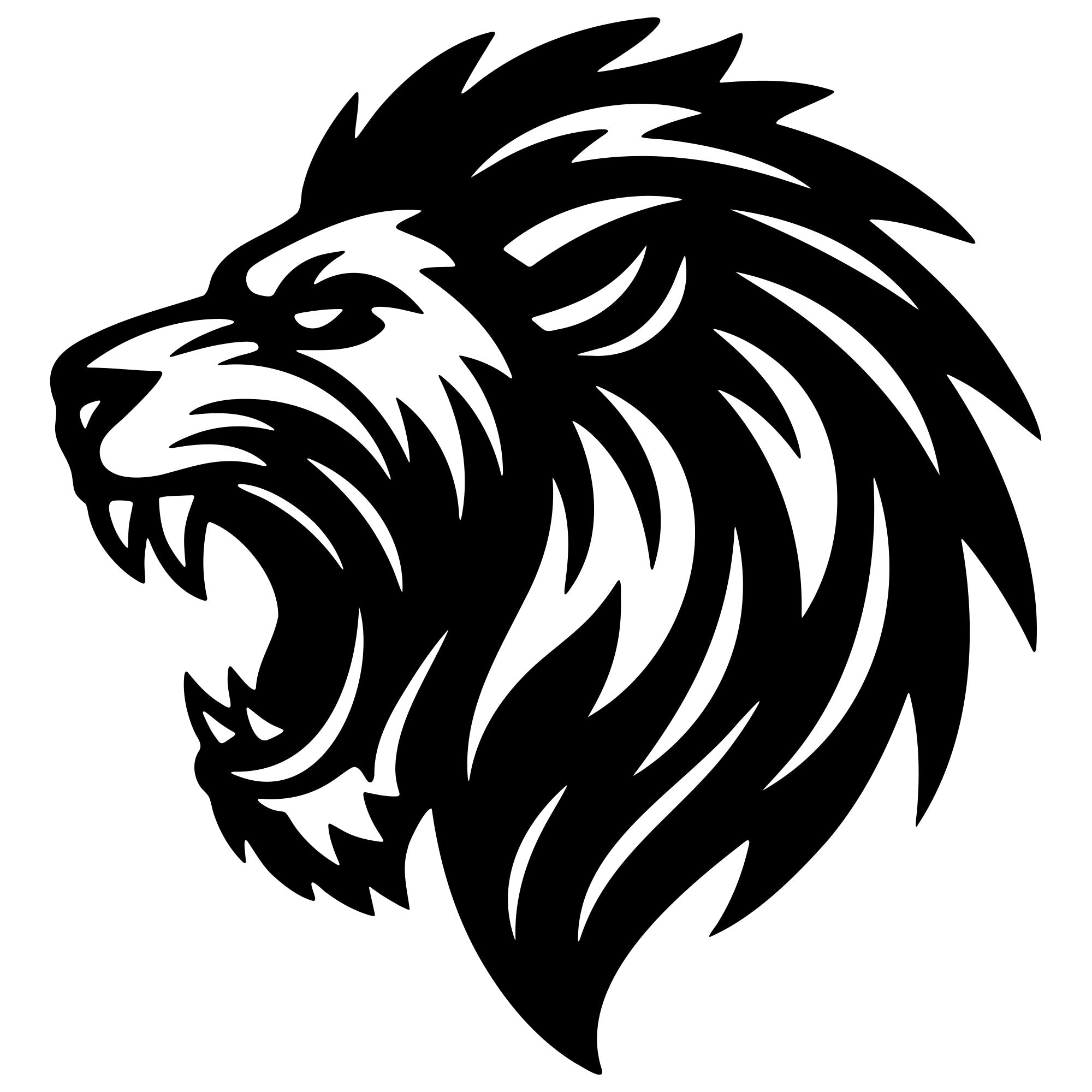 Lion Head DXF File – CNC Cutting Design | AWLION741