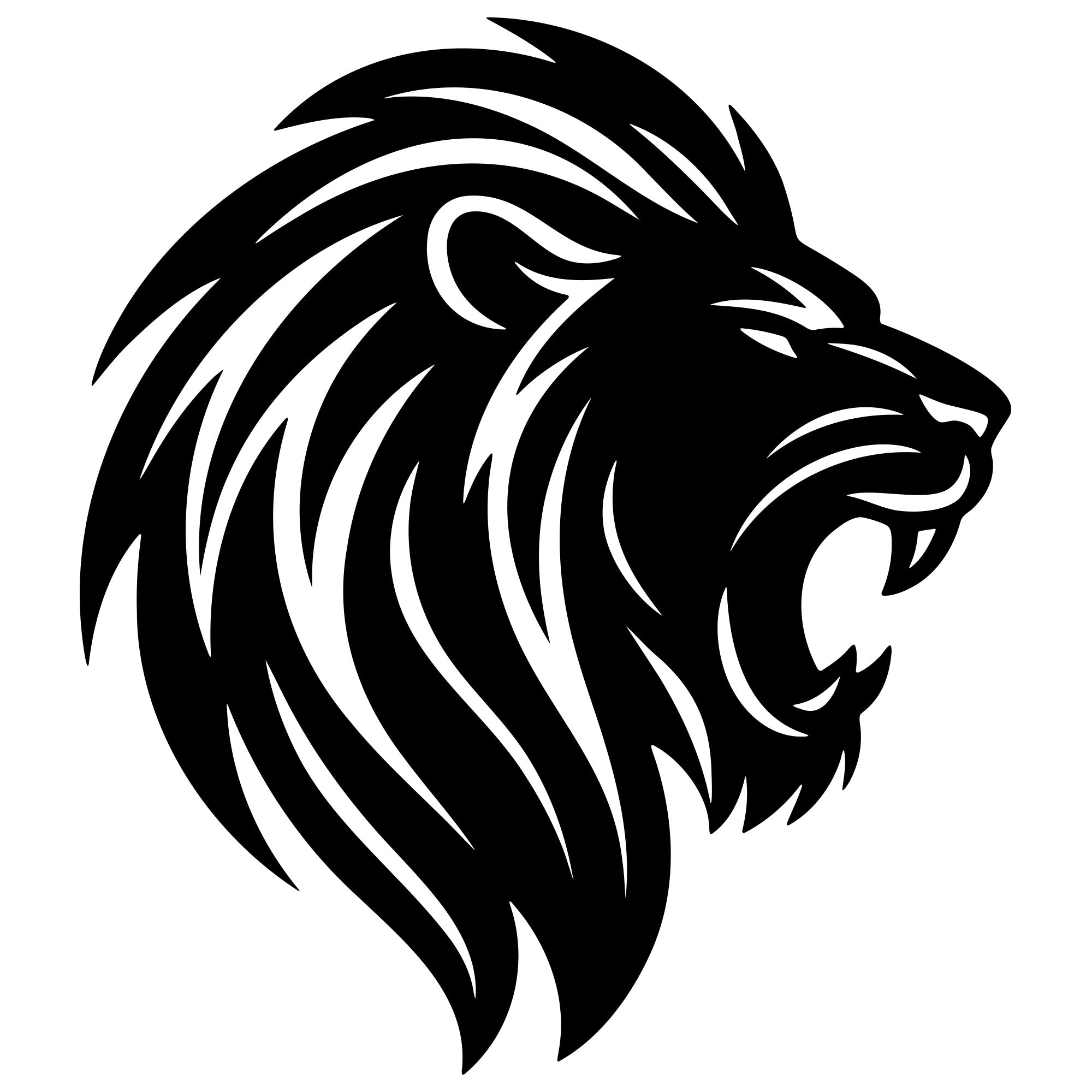 Lion Head DXF File – CNC Cutting Design | AWLION742