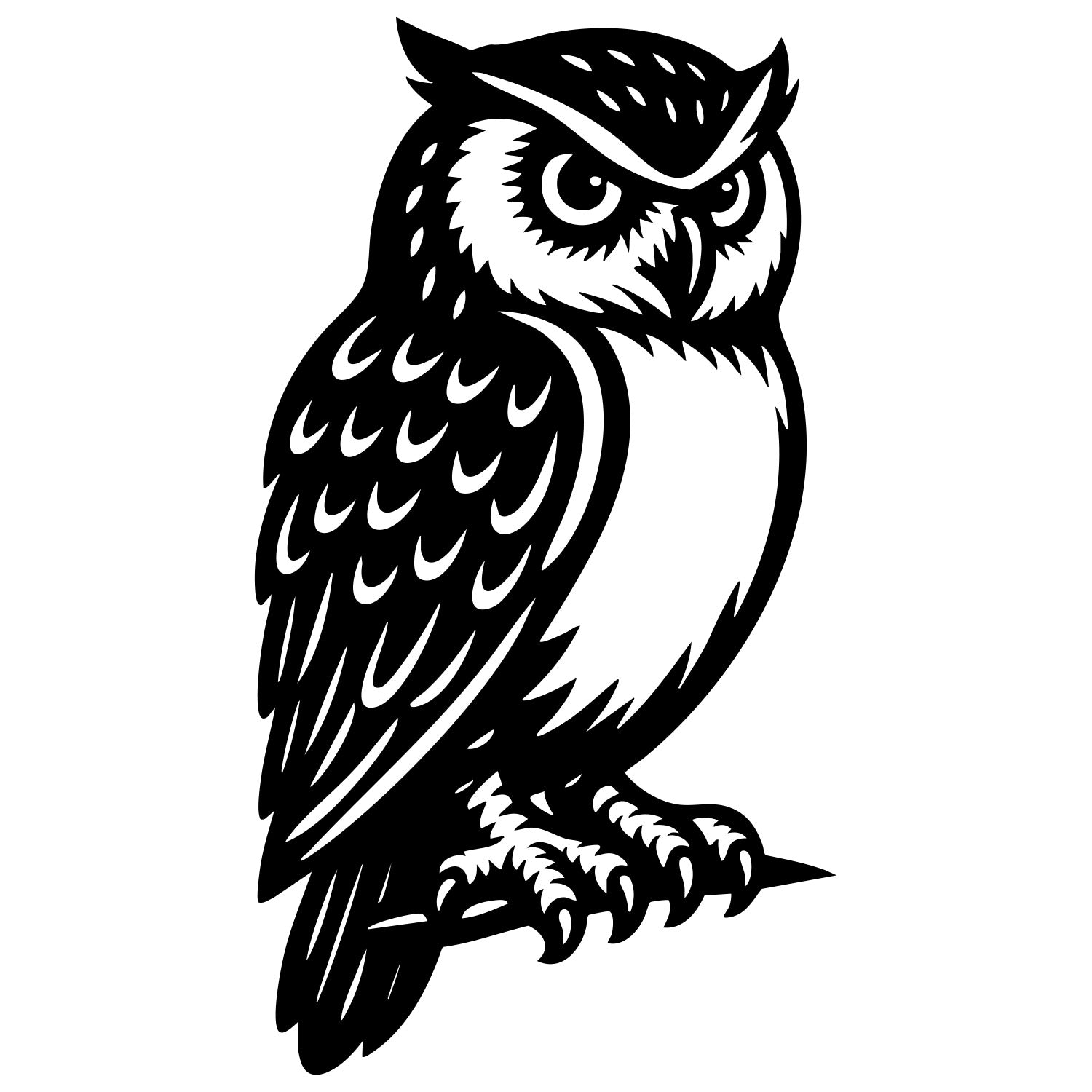 Little Owl DXF File – CNC Cutting Design | ABOWL108
