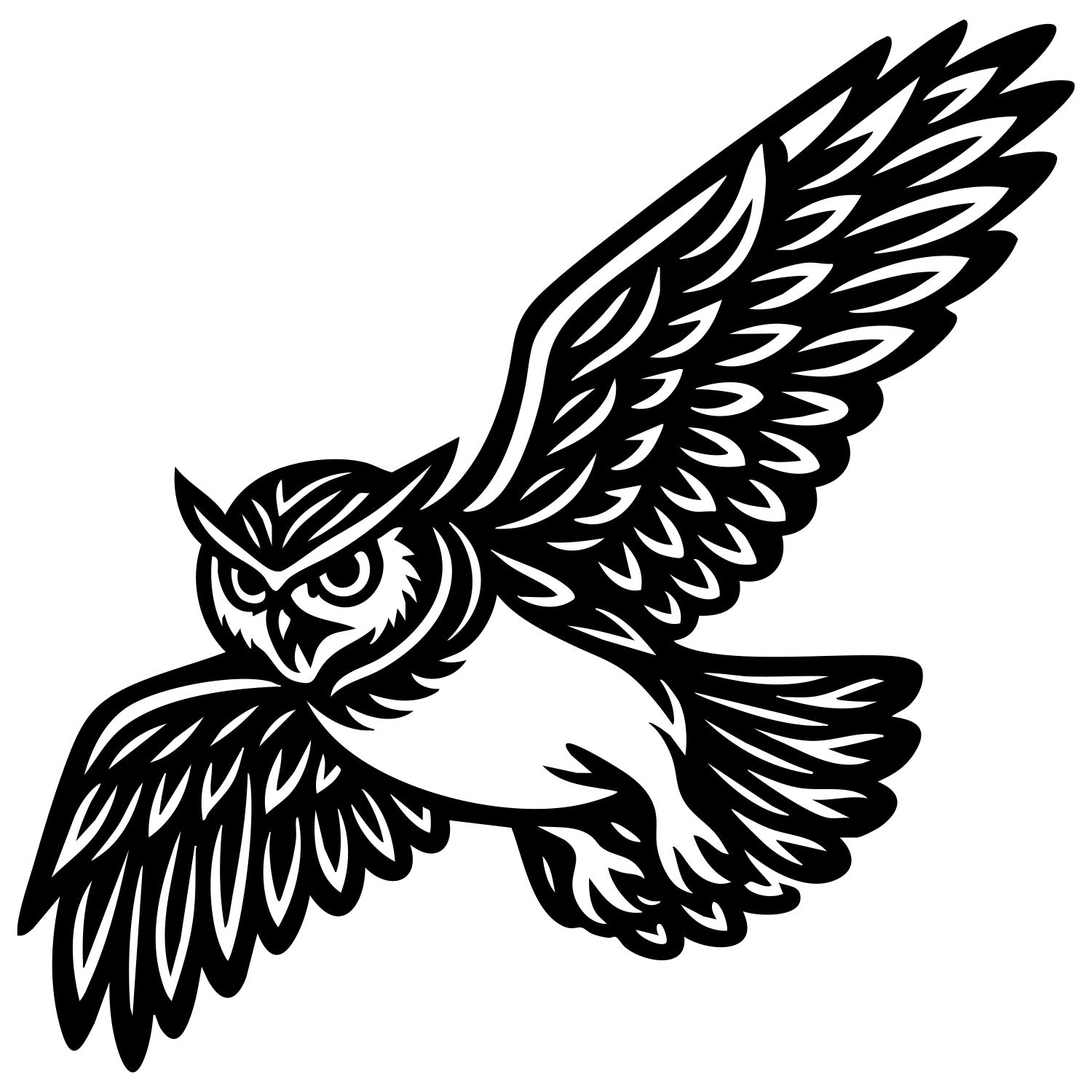 Little Owl DXF File – CNC Cutting Design | ABOWL113