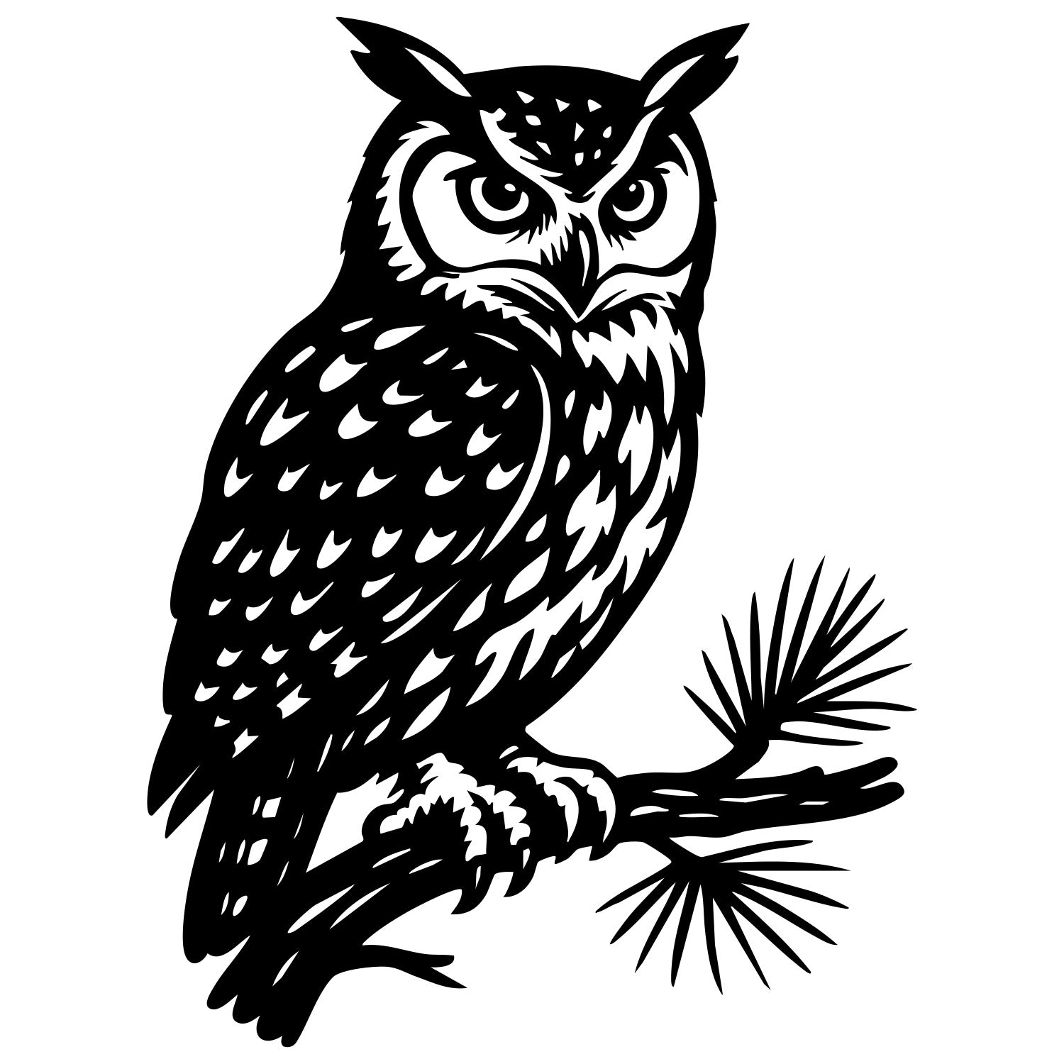 Long-eared Owl DXF File – CNC Cutting Design | ABOWL10