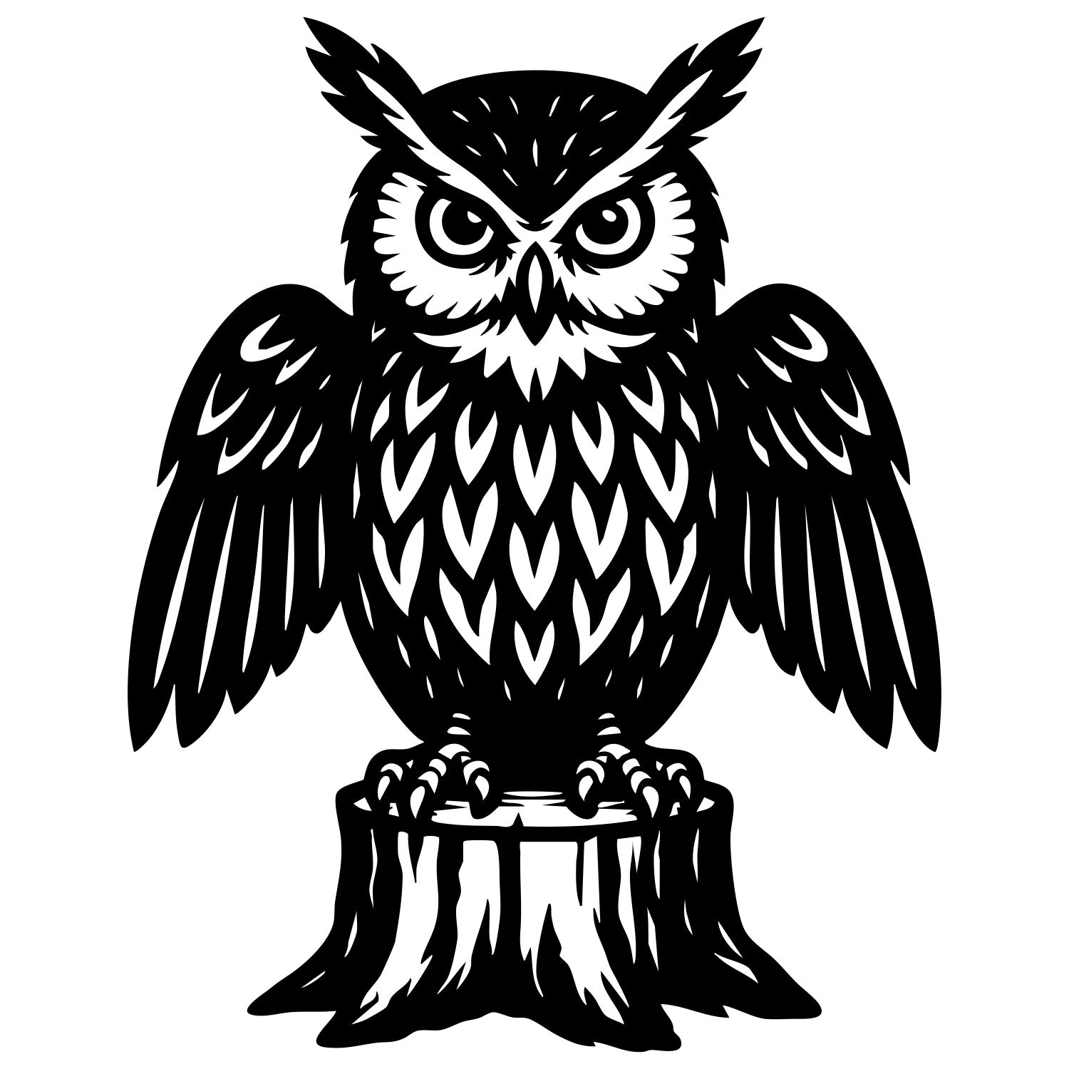 Long-eared Owl DXF File – CNC Cutting Design | ABOWL30