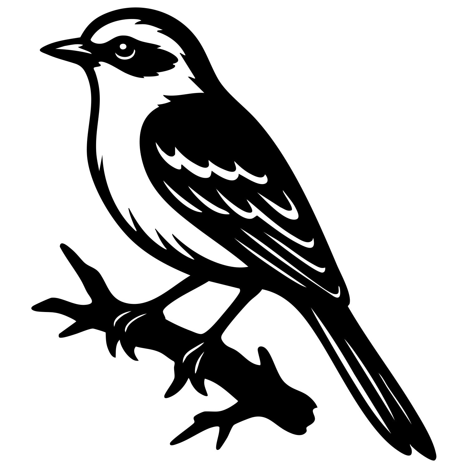 Long Tailed Finch DXF File – CNC Cutting Design | ABFINCH3