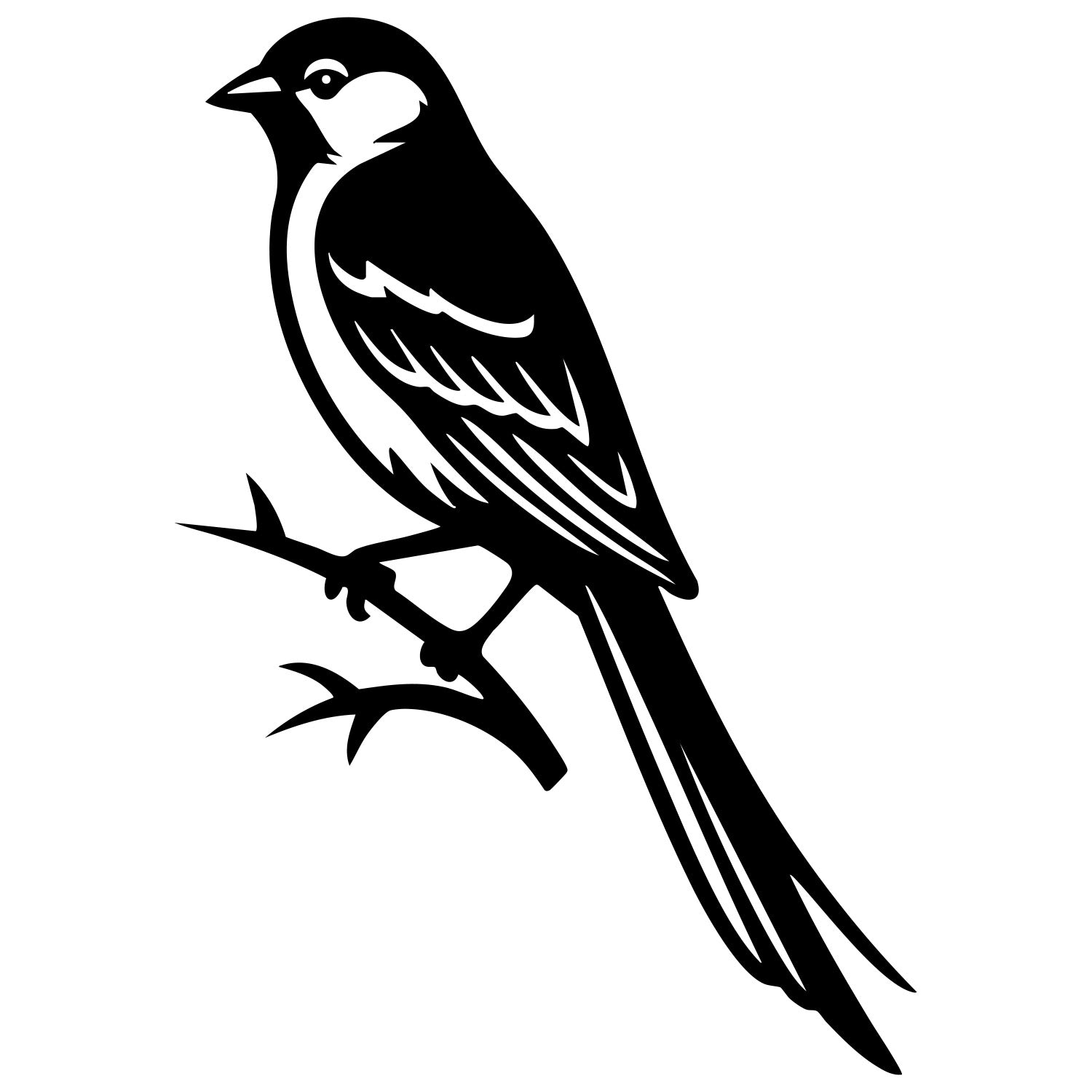 Long Tailed Finch DXF File – CNC Cutting Design | ABFINCH313