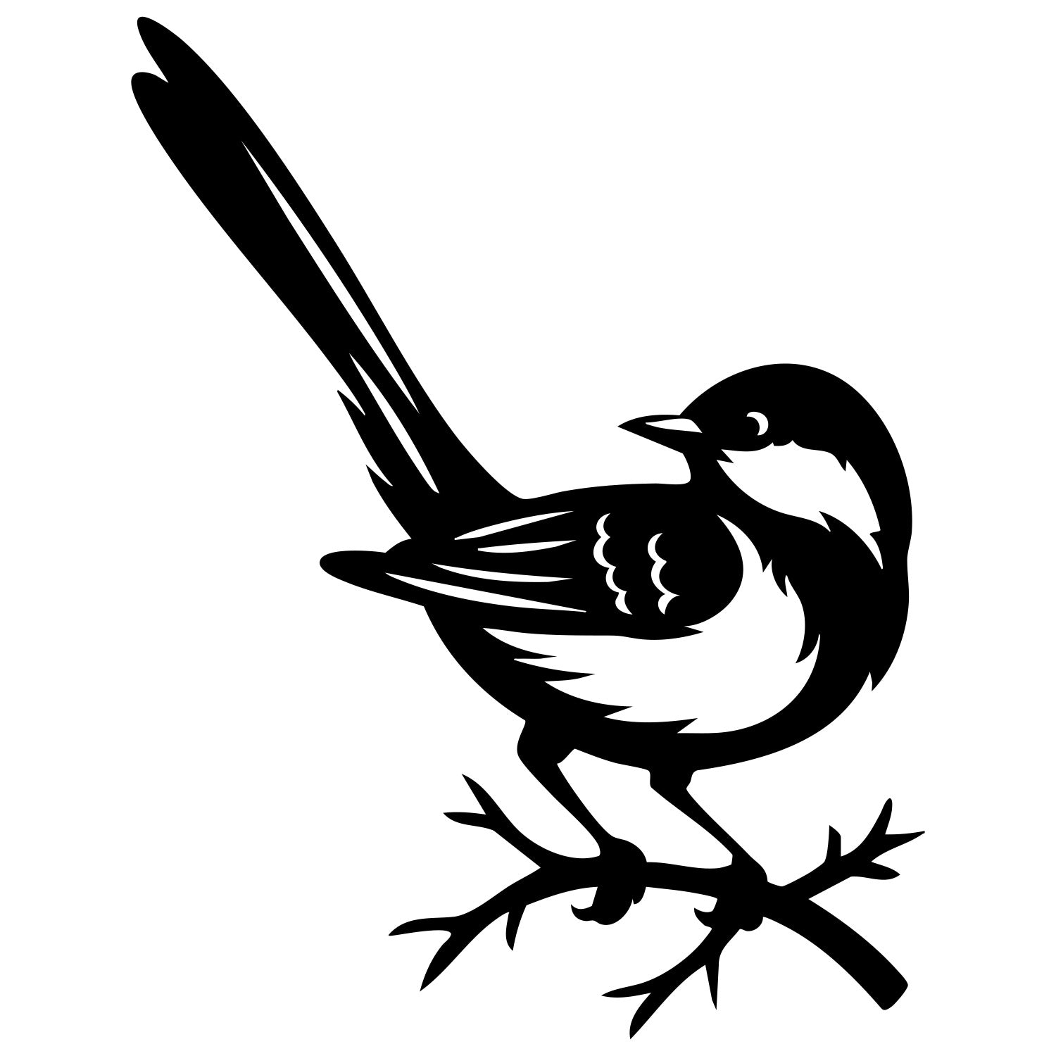 Long Tailed Finch DXF File – CNC Cutting Design | ABFINCH316