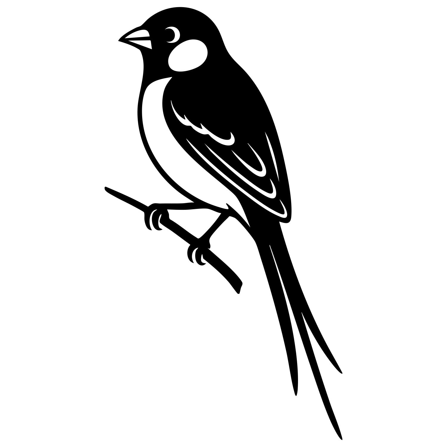 Long Tailed Finch DXF File – CNC Cutting Design | ABFINCH326