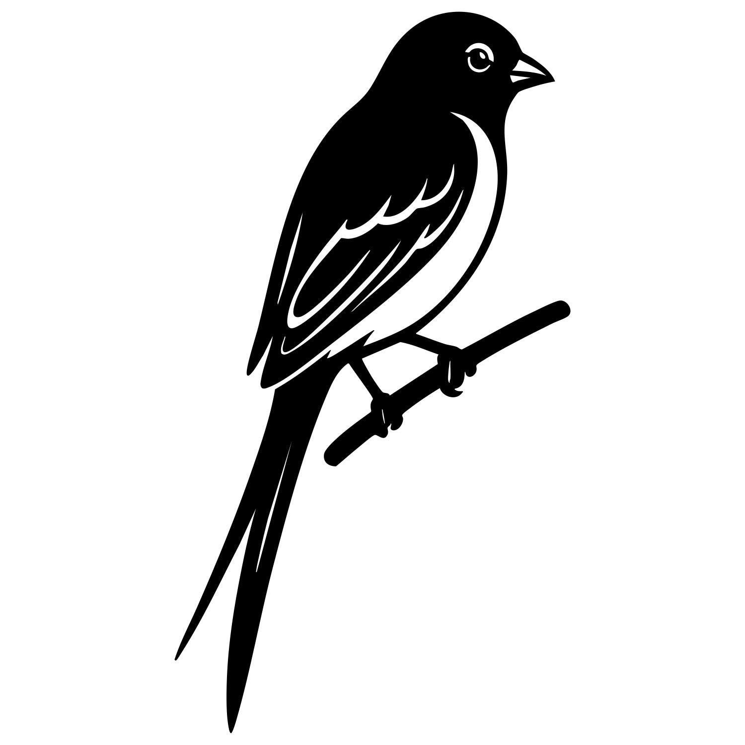 Long Tailed Finch DXF File – CNC Cutting Design | ABFINCH327