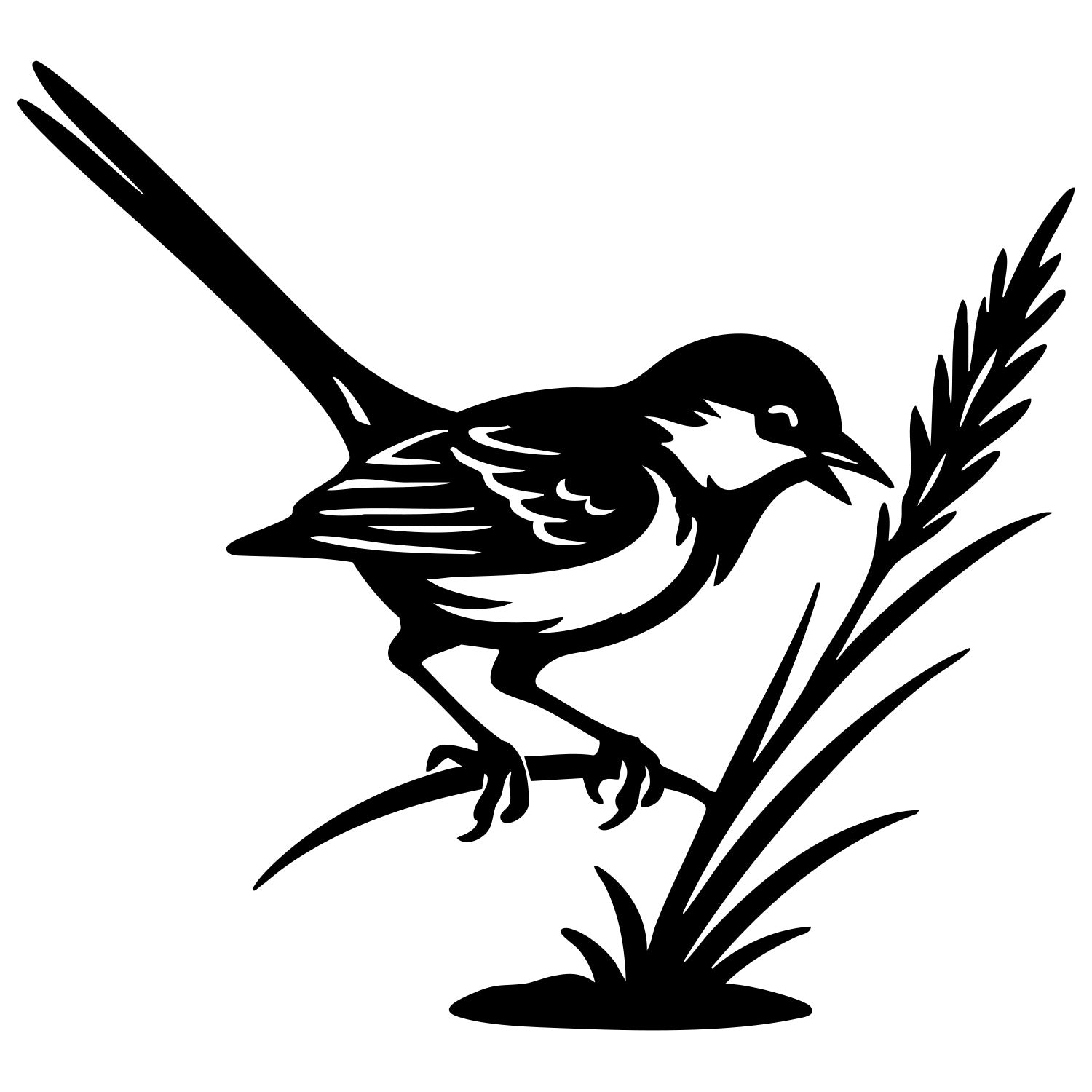 Long Tailed Finch DXF File – CNC Cutting Design | ABFINCH328