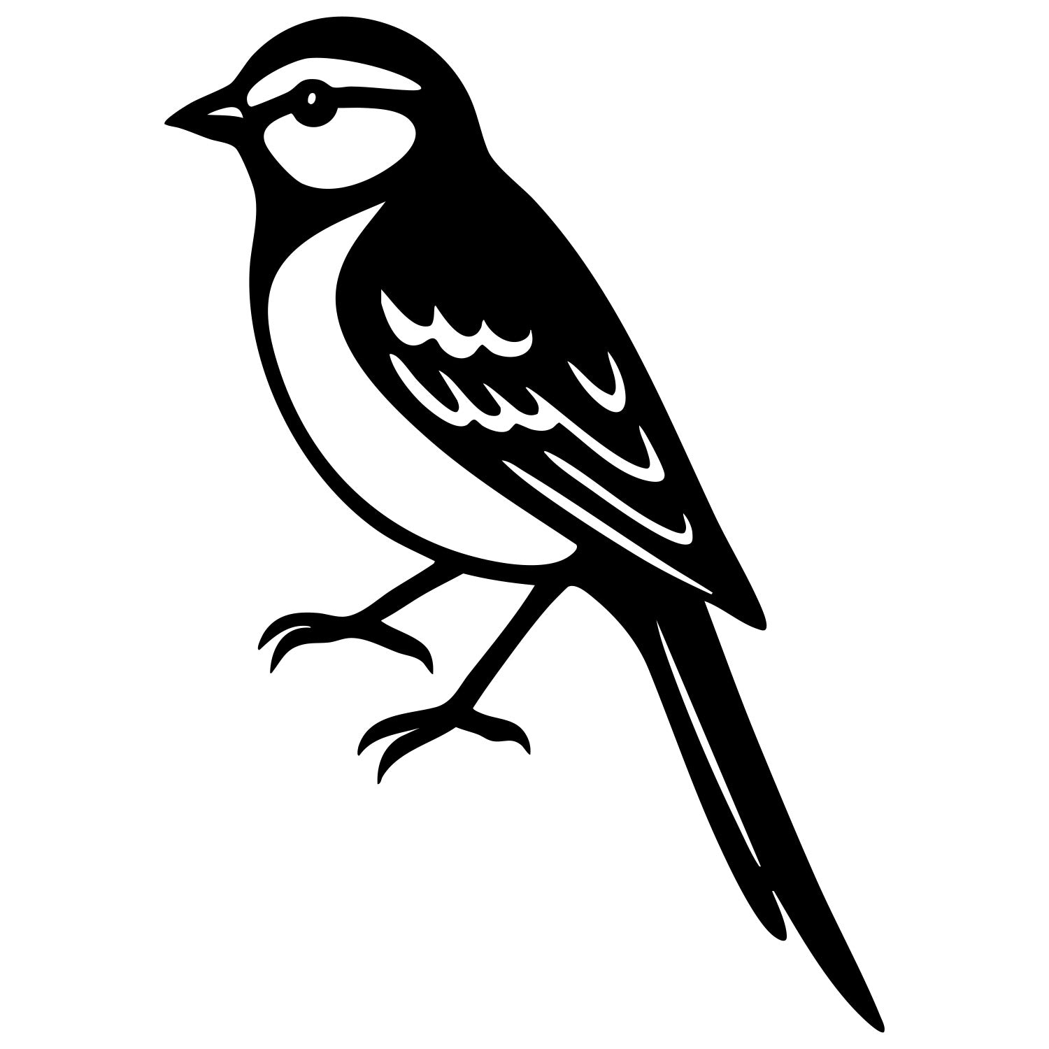 Long Tailed Finch DXF File – CNC Cutting Design | ABFINCH332