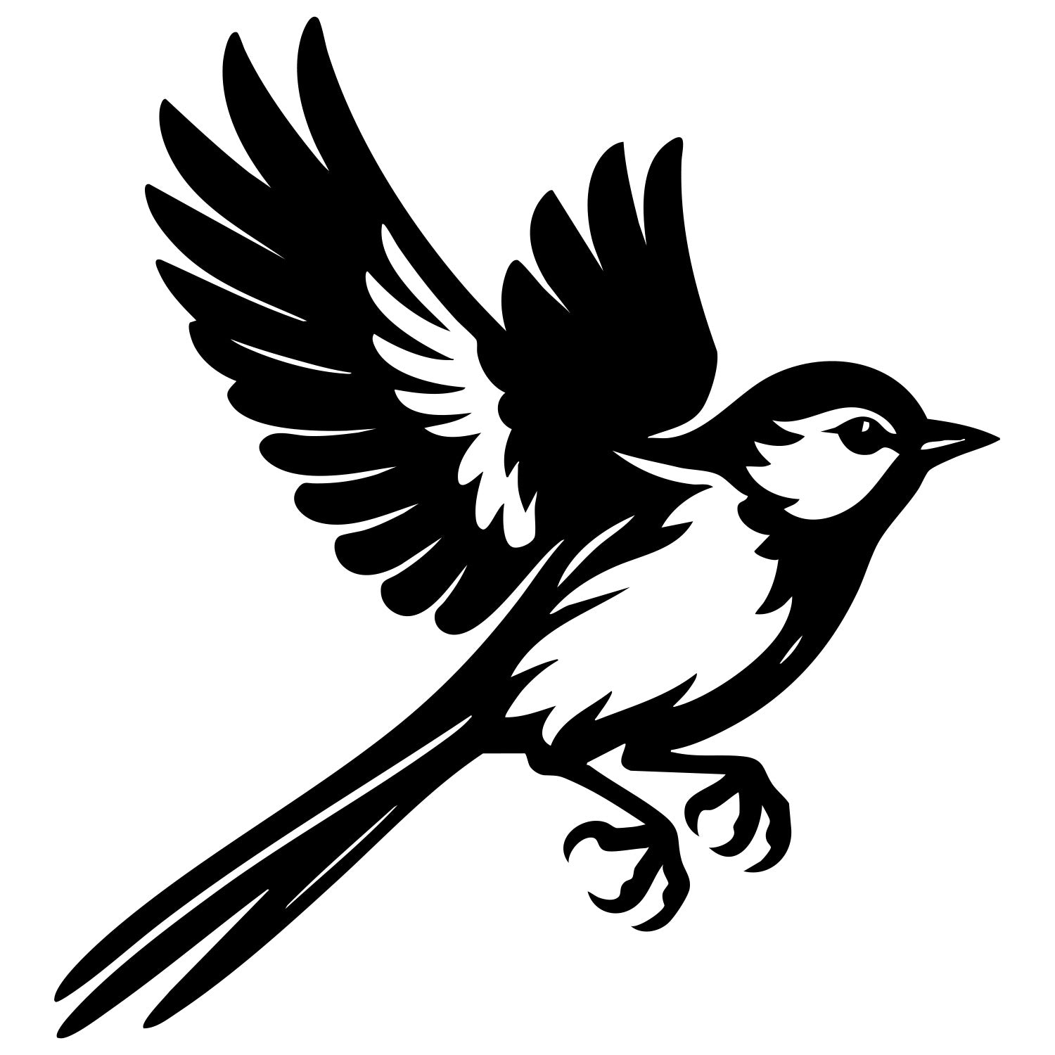 Long Tailed Finch DXF File – CNC Cutting Design | ABFINCH333