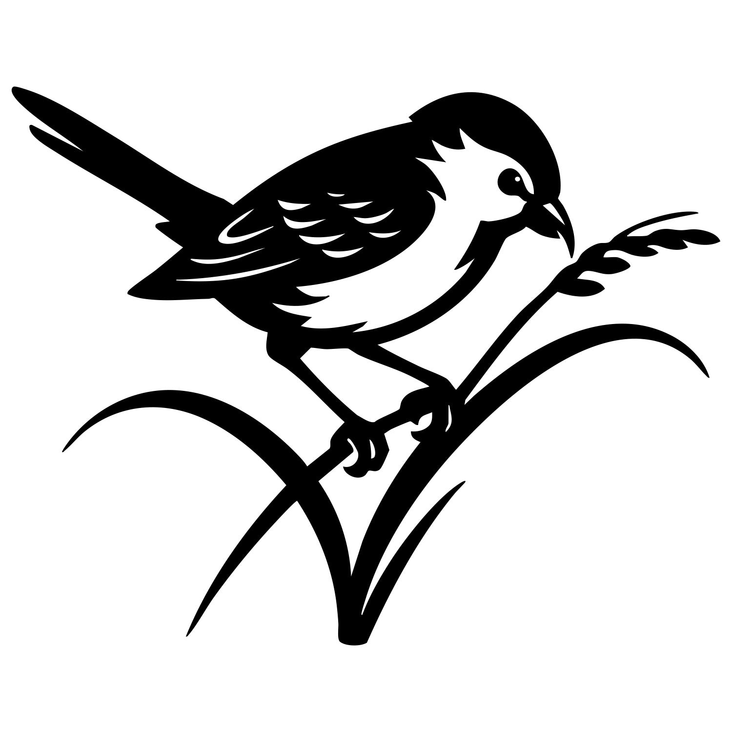 Long Tailed Finch DXF File – CNC Cutting Design | ABFINCH334
