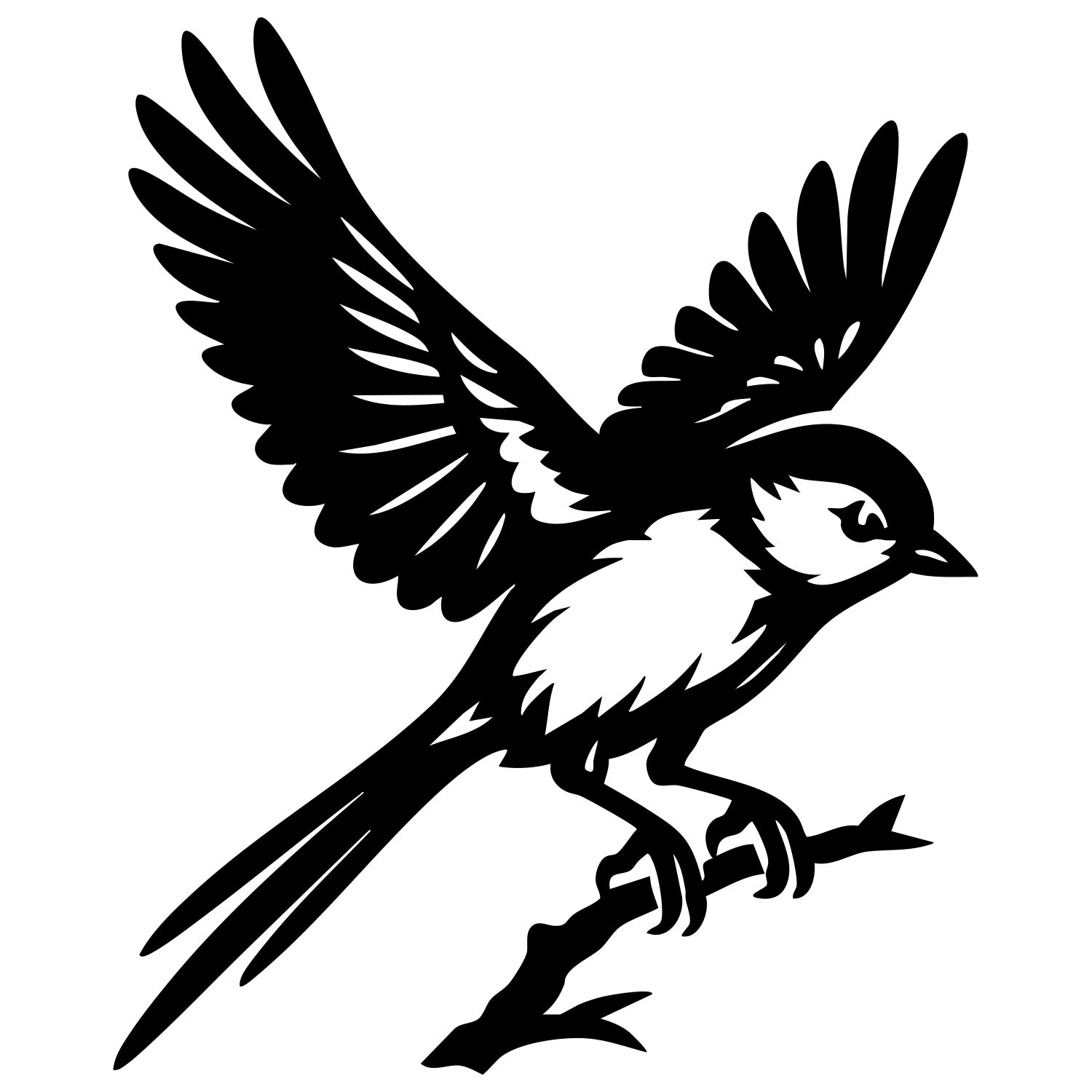 Long Tailed Finch DXF File – CNC Cutting Design | ABFINCH339