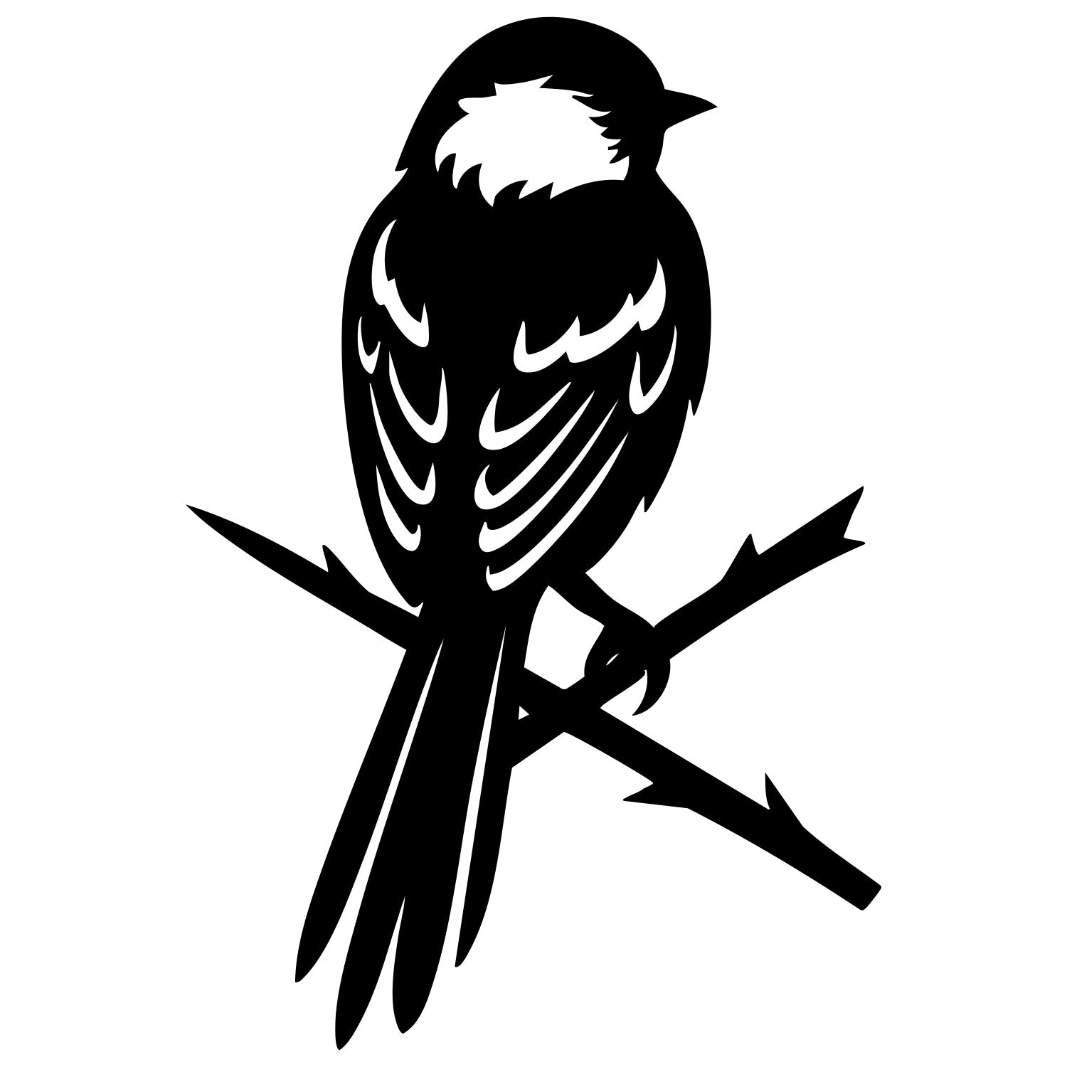 Long Tailed Finch DXF File – CNC Cutting Design | ABFINCH340