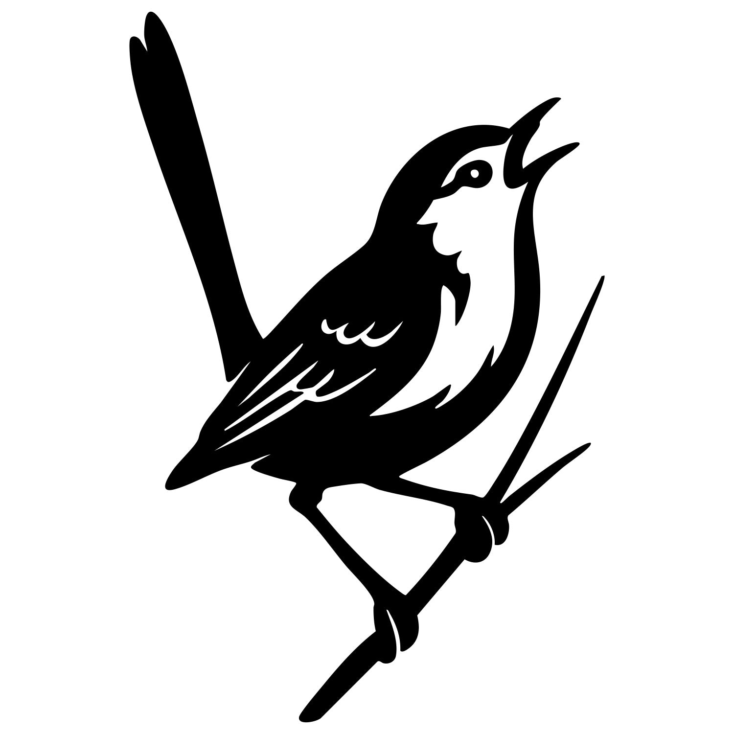 Long Tailed Finch DXF File – CNC Cutting Design | ABFINCH344
