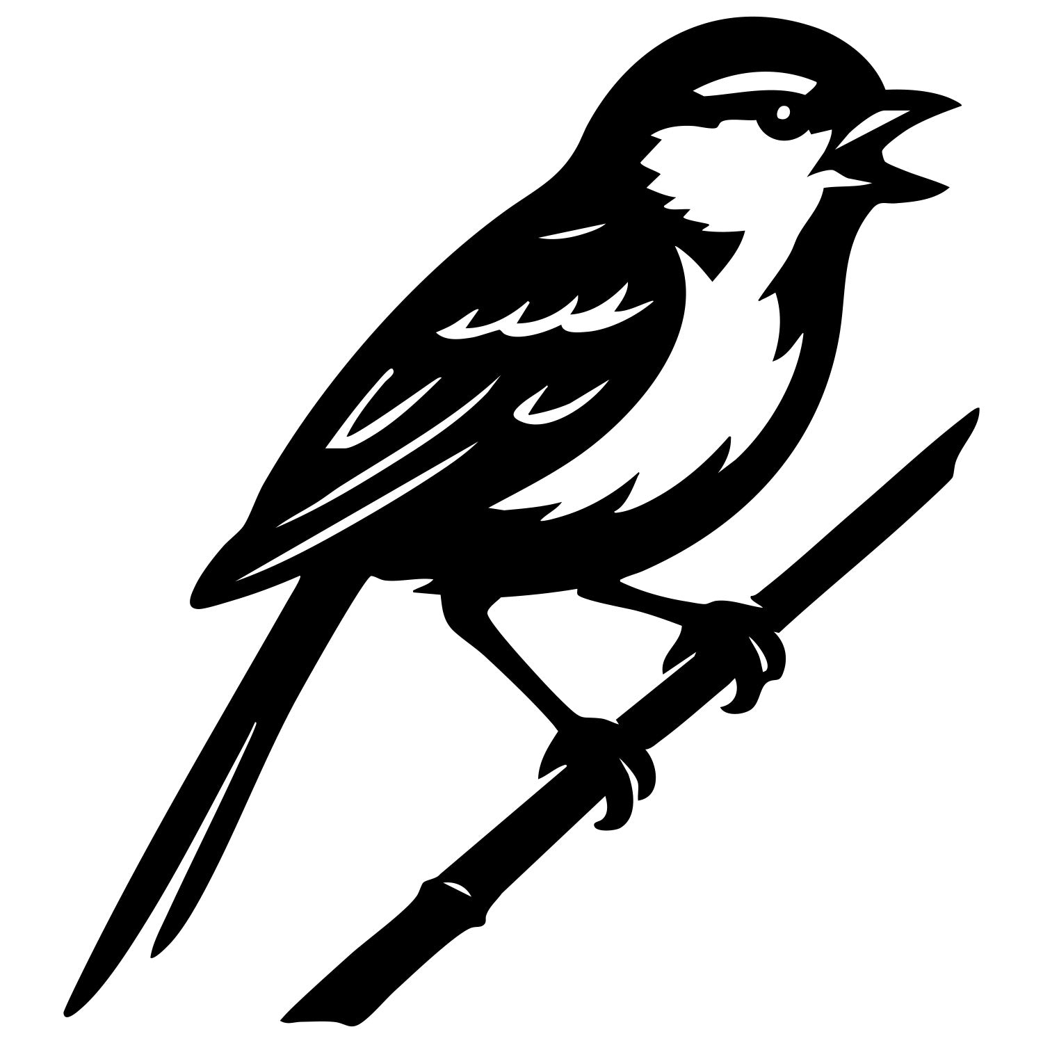 Long Tailed Finch DXF File – CNC Cutting Design | ABFINCH345