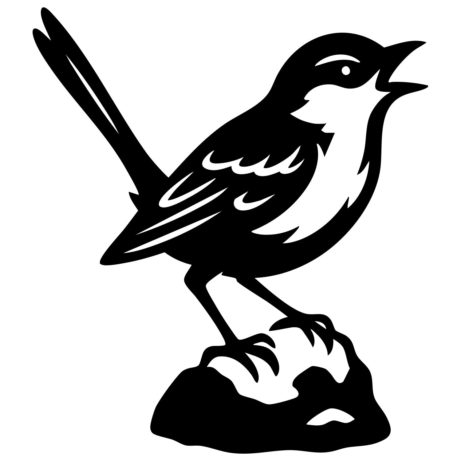 Long Tailed Finch DXF File – CNC Cutting Design | ABFINCH346