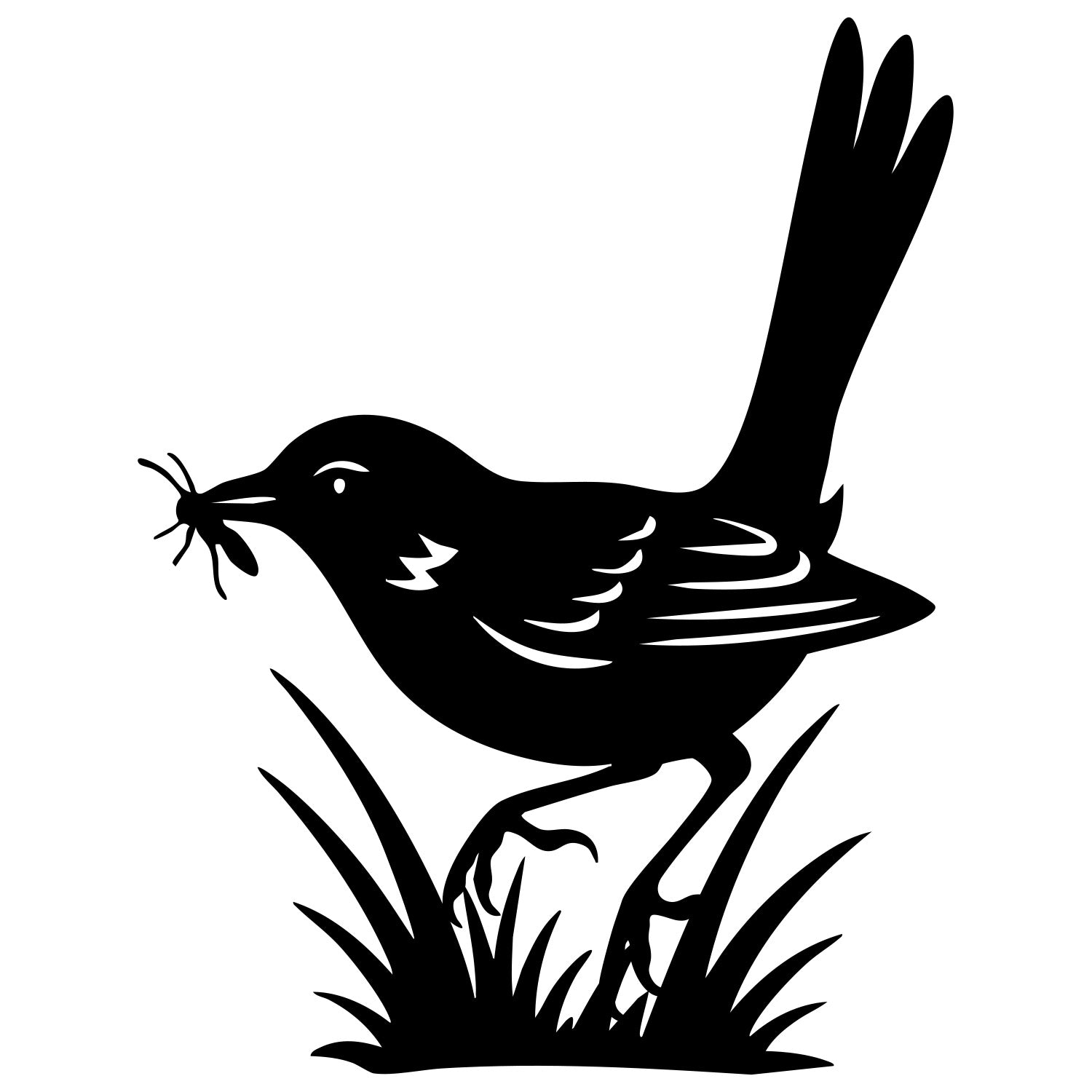 Long Tailed Finch DXF File – CNC Cutting Design | ABFINCH353