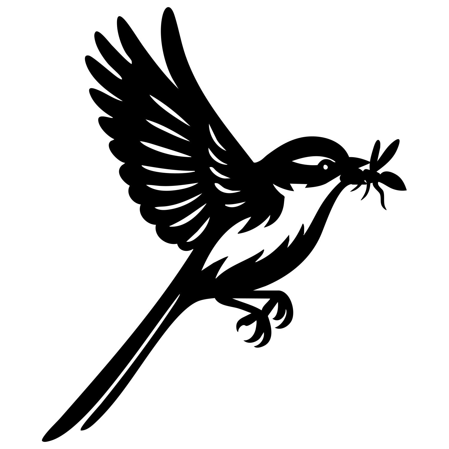 Long Tailed Finch DXF File – CNC Cutting Design | ABFINCH361