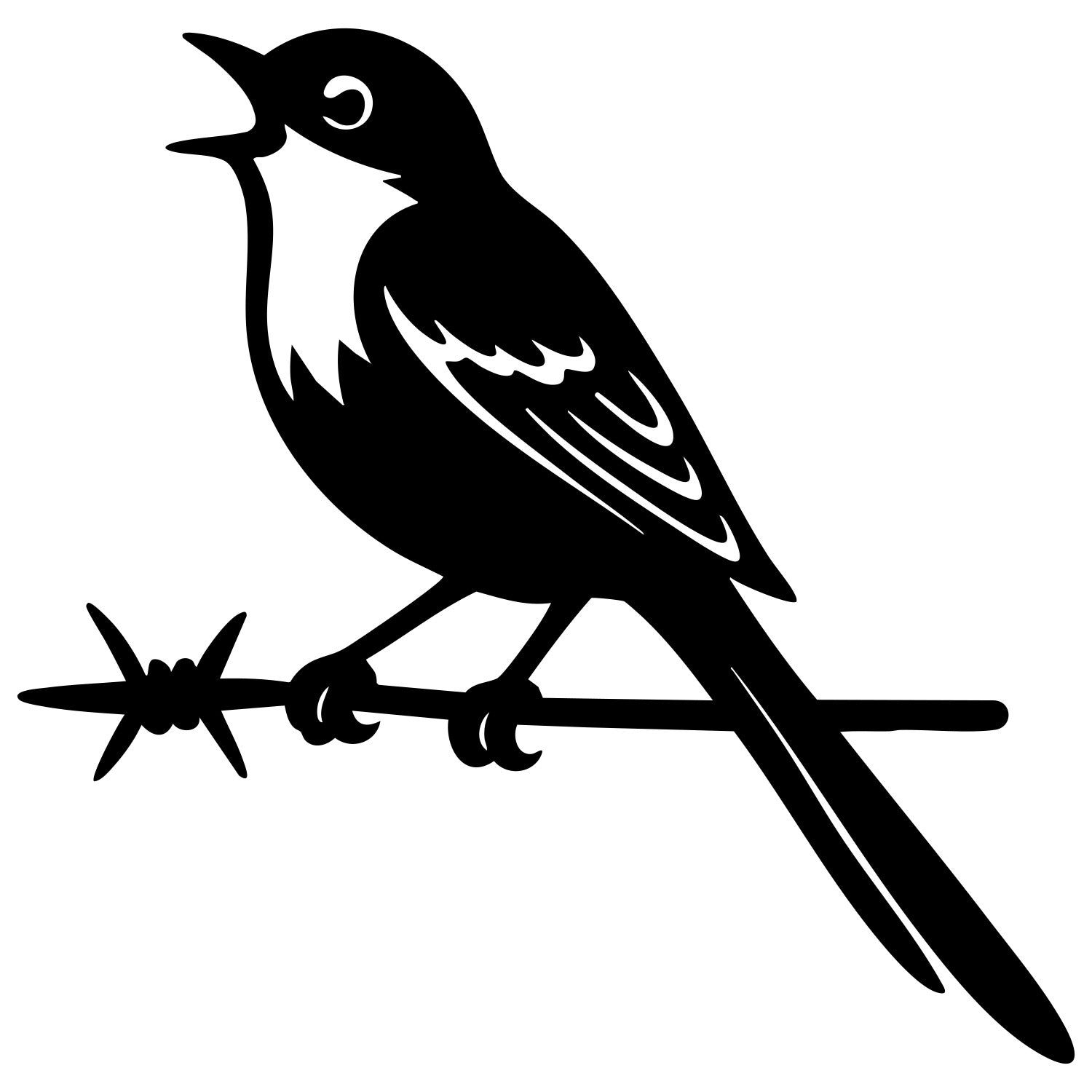 Long Tailed Finch DXF File – CNC Cutting Design | ABFINCH362