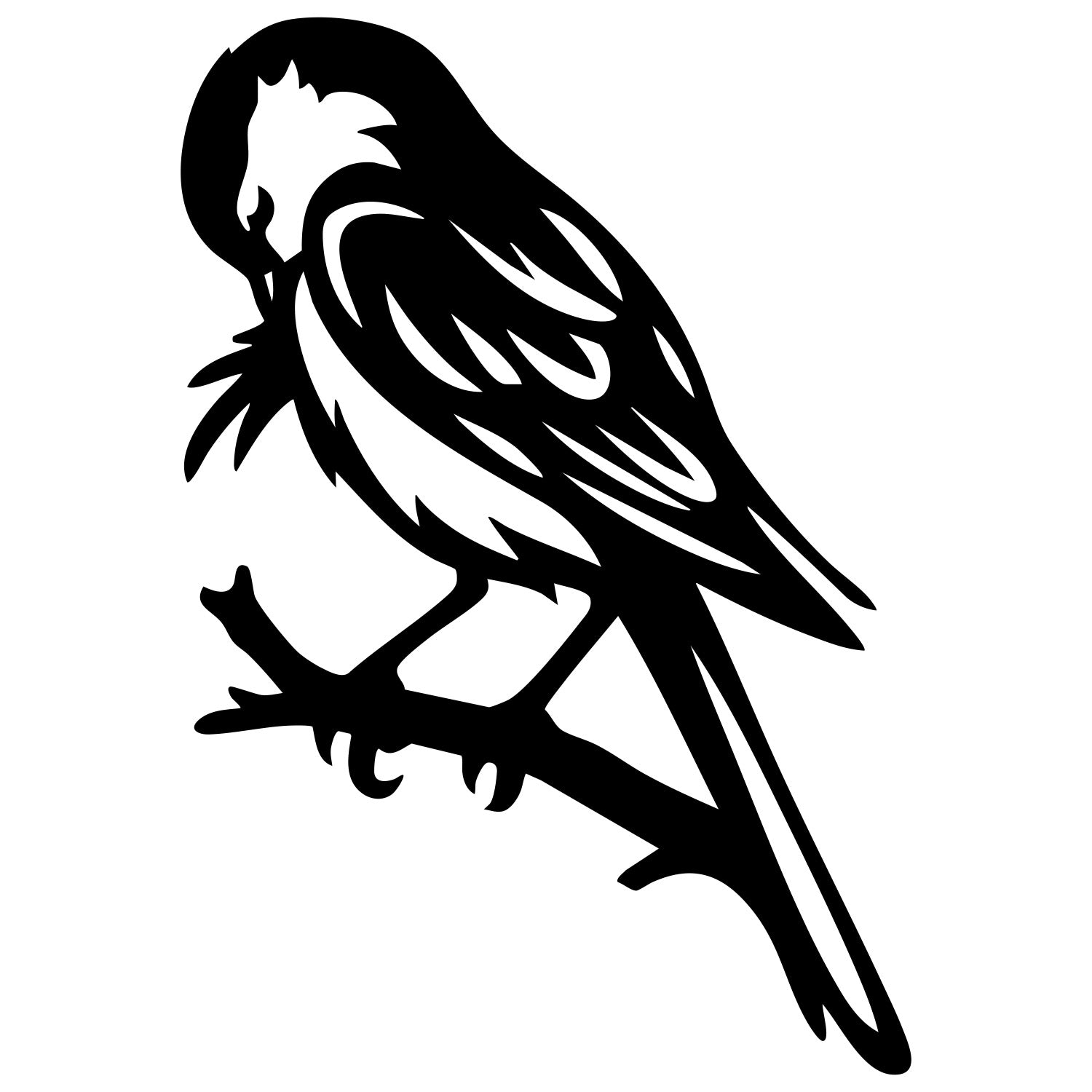 Long Tailed Finch DXF File – CNC Cutting Design | ABFINCH367