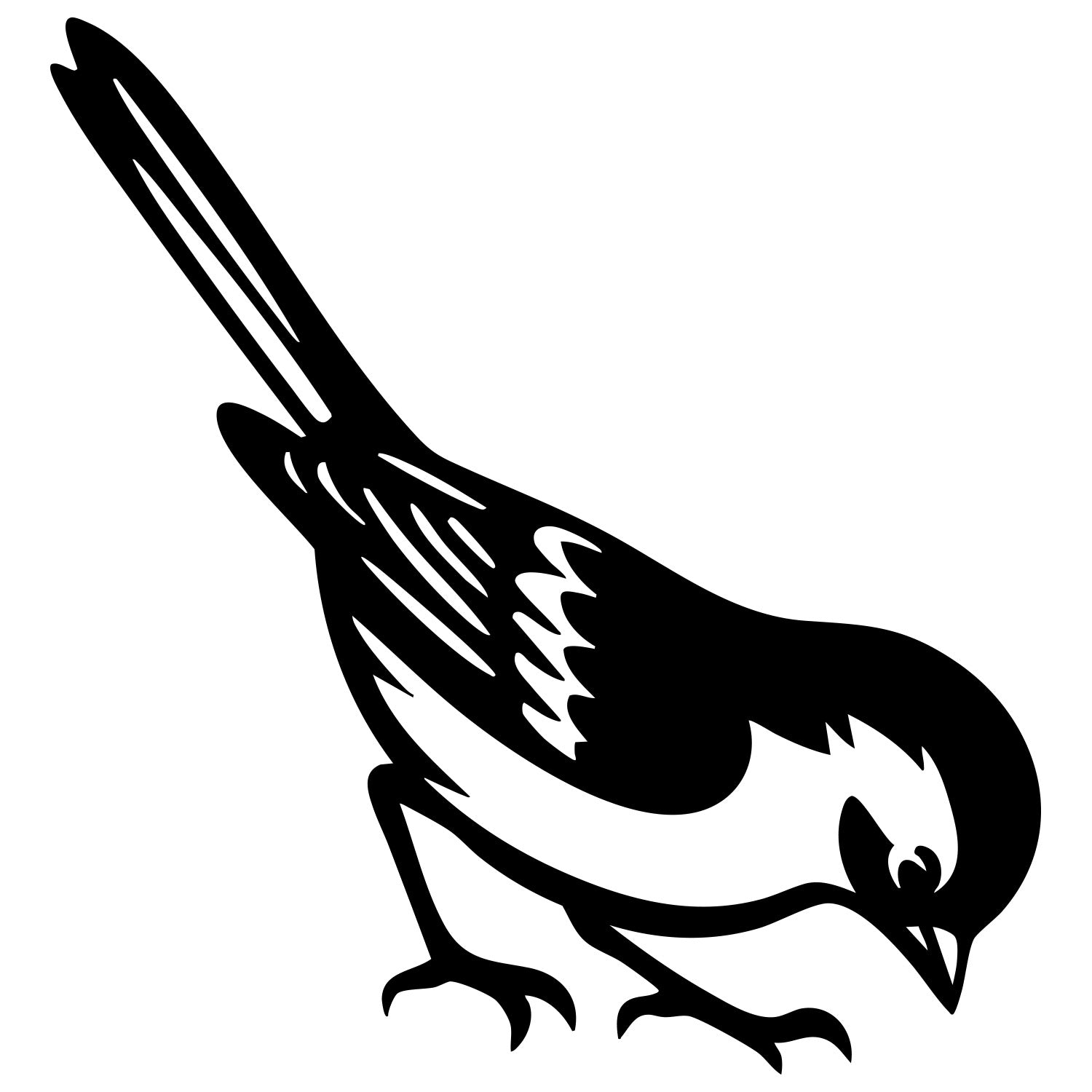 Long Tailed Finch DXF File – CNC Cutting Design | ABFINCH368
