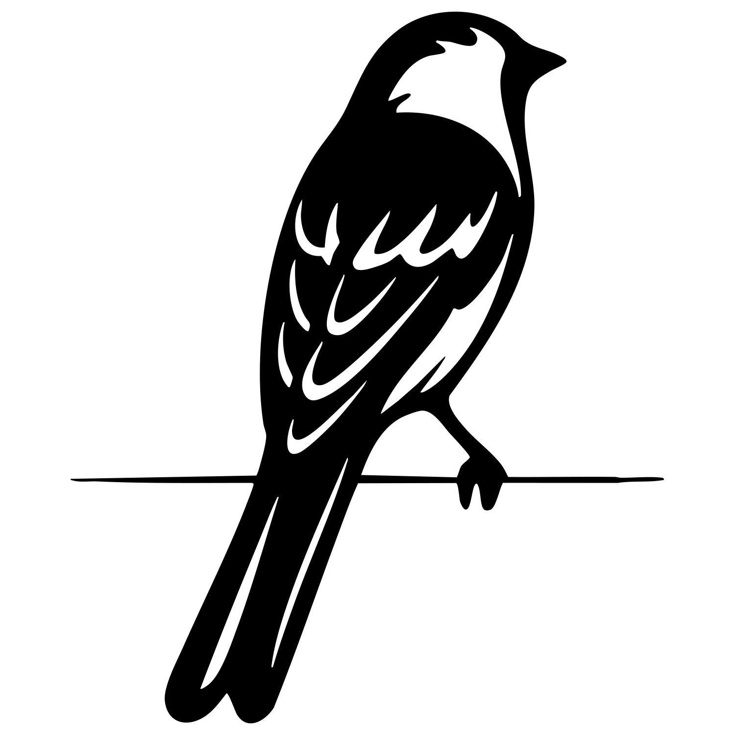 Long Tailed Finch DXF File – CNC Cutting Design | ABFINCH369