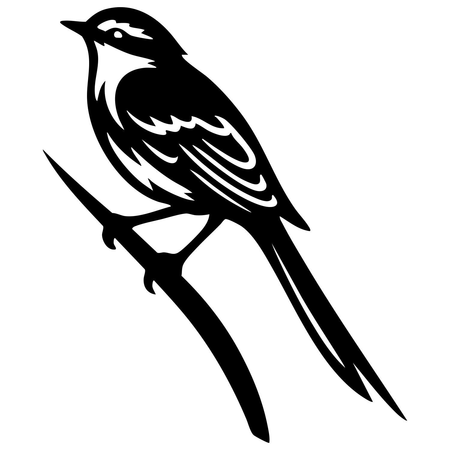 Long Tailed Finch DXF File – CNC Cutting Design | ABFINCH374