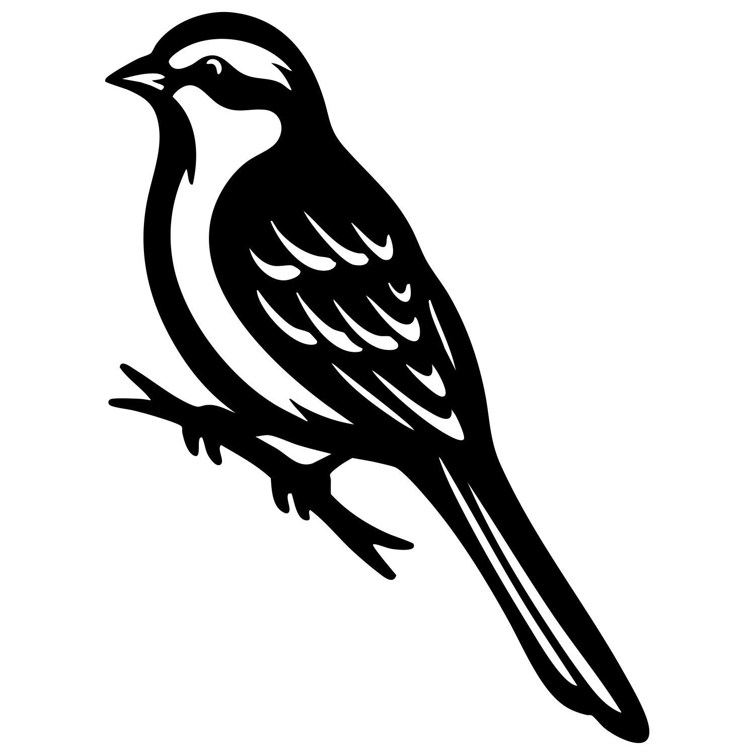 Long Tailed Finch DXF File – CNC Cutting Design | ABFINCH378